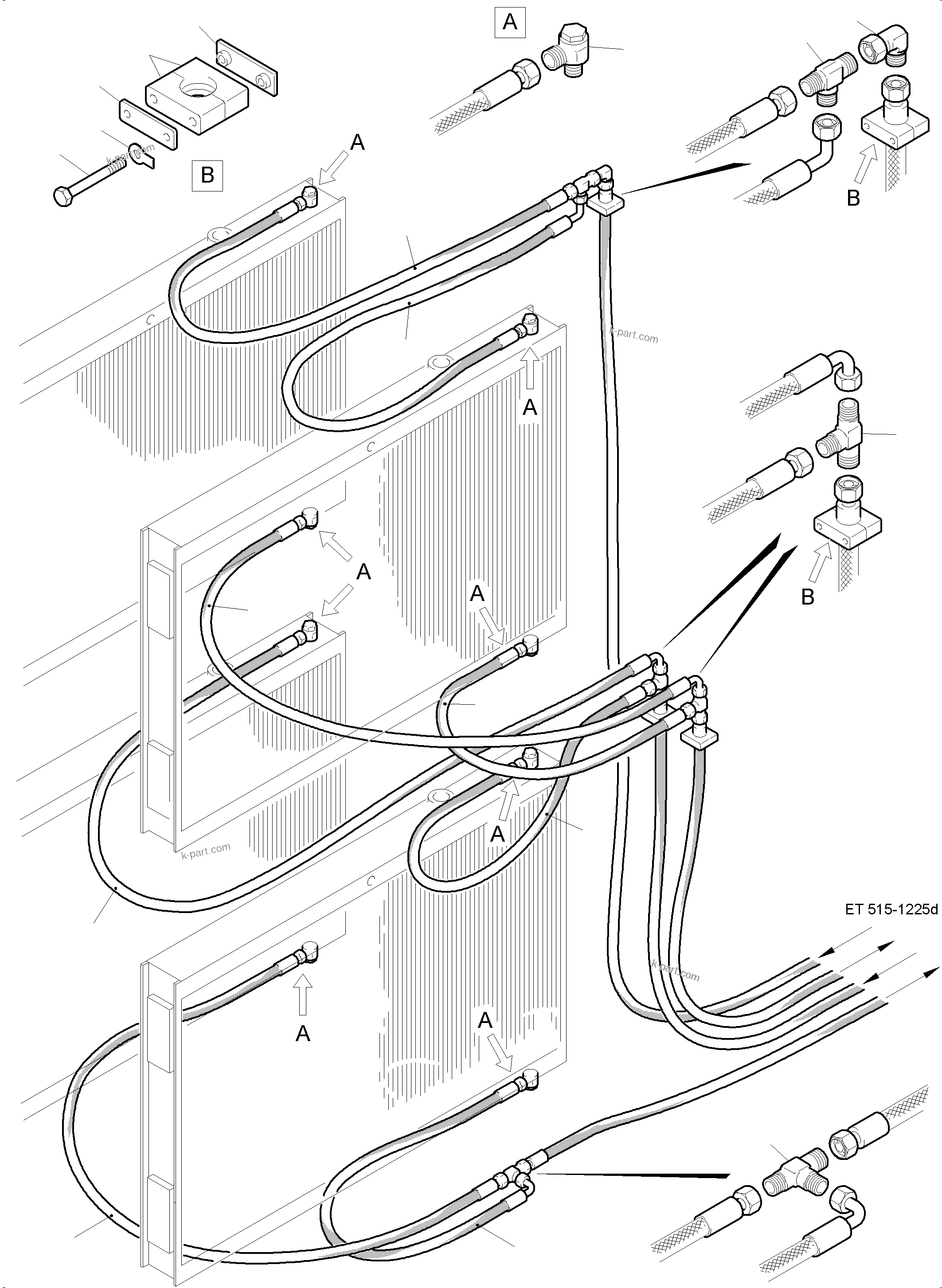 Komatsu parts book diagram for PC5500-6 S/N 15056: COOLING - DISTRIBUTOR GEAR (COOLER)