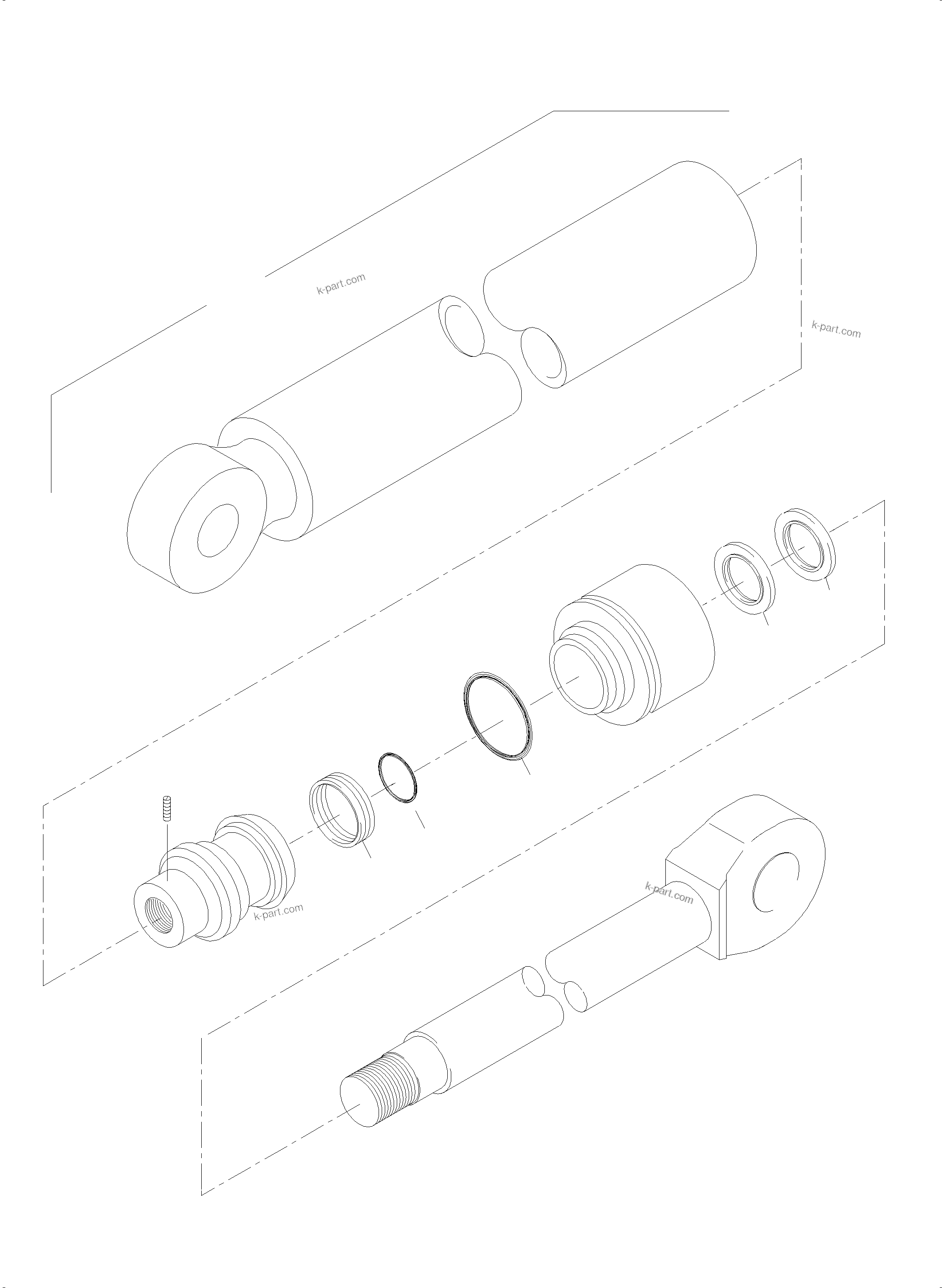 Komatsu parts book diagram for PC5500-6 S/N 15056: HYDRAULIC CYLINDER