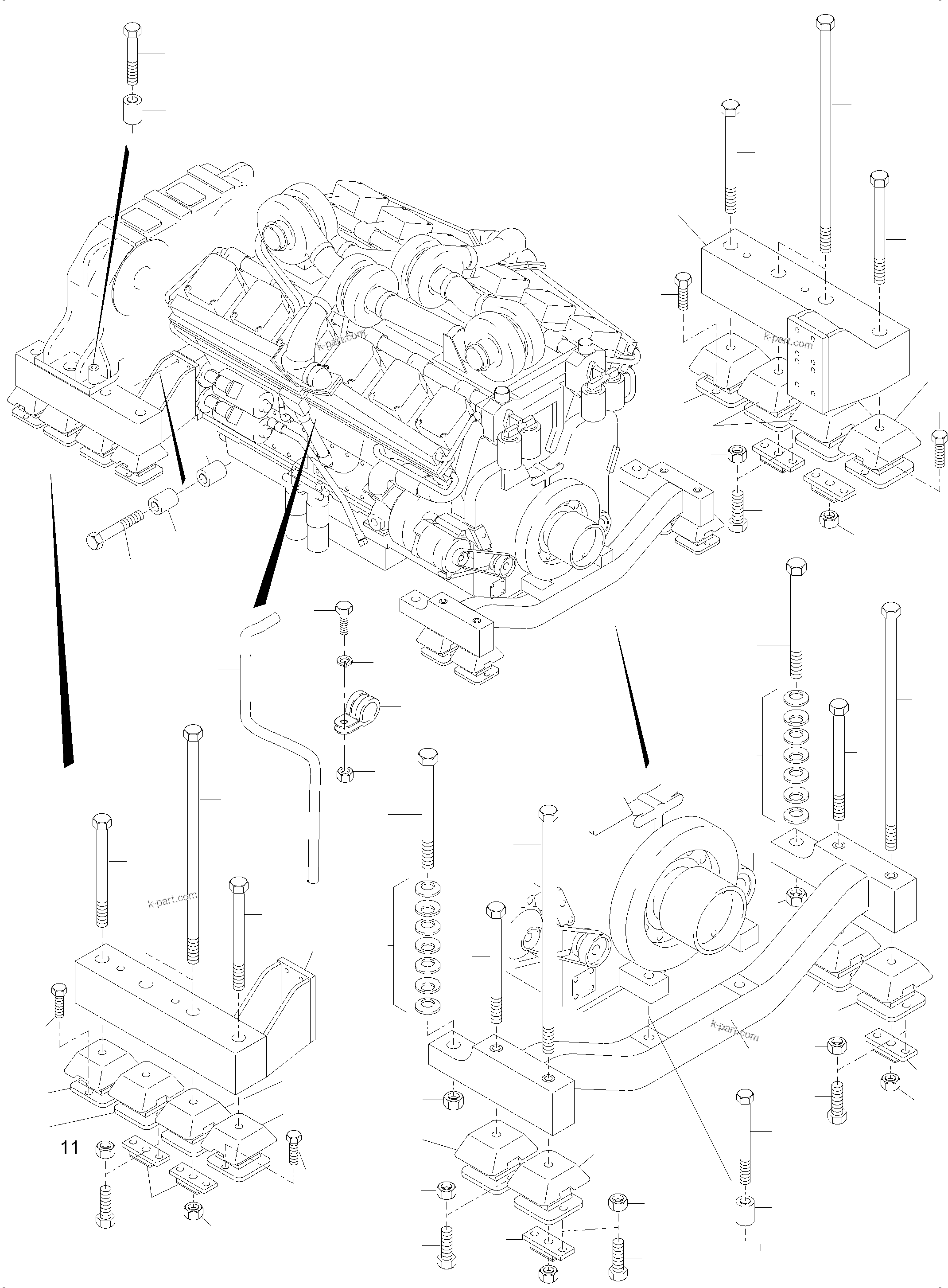 Komatsu parts book diagram for PC5500-6 S/N 15056: DRIVE ASSEMBLY, MOUNTING