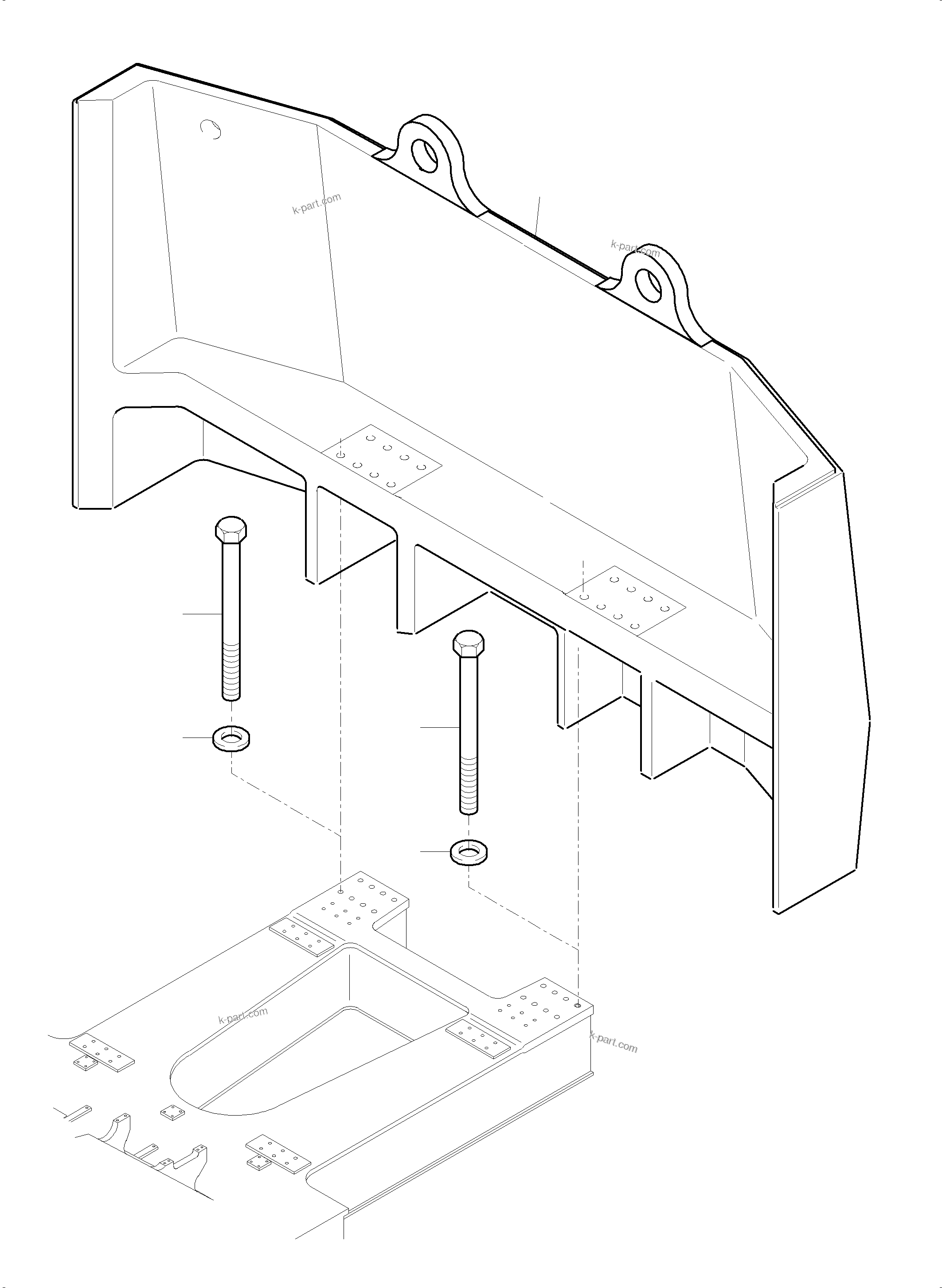 Komatsu parts book diagram for PC5500-6 S/N 15056: COUNTERWEIGHT ARR.