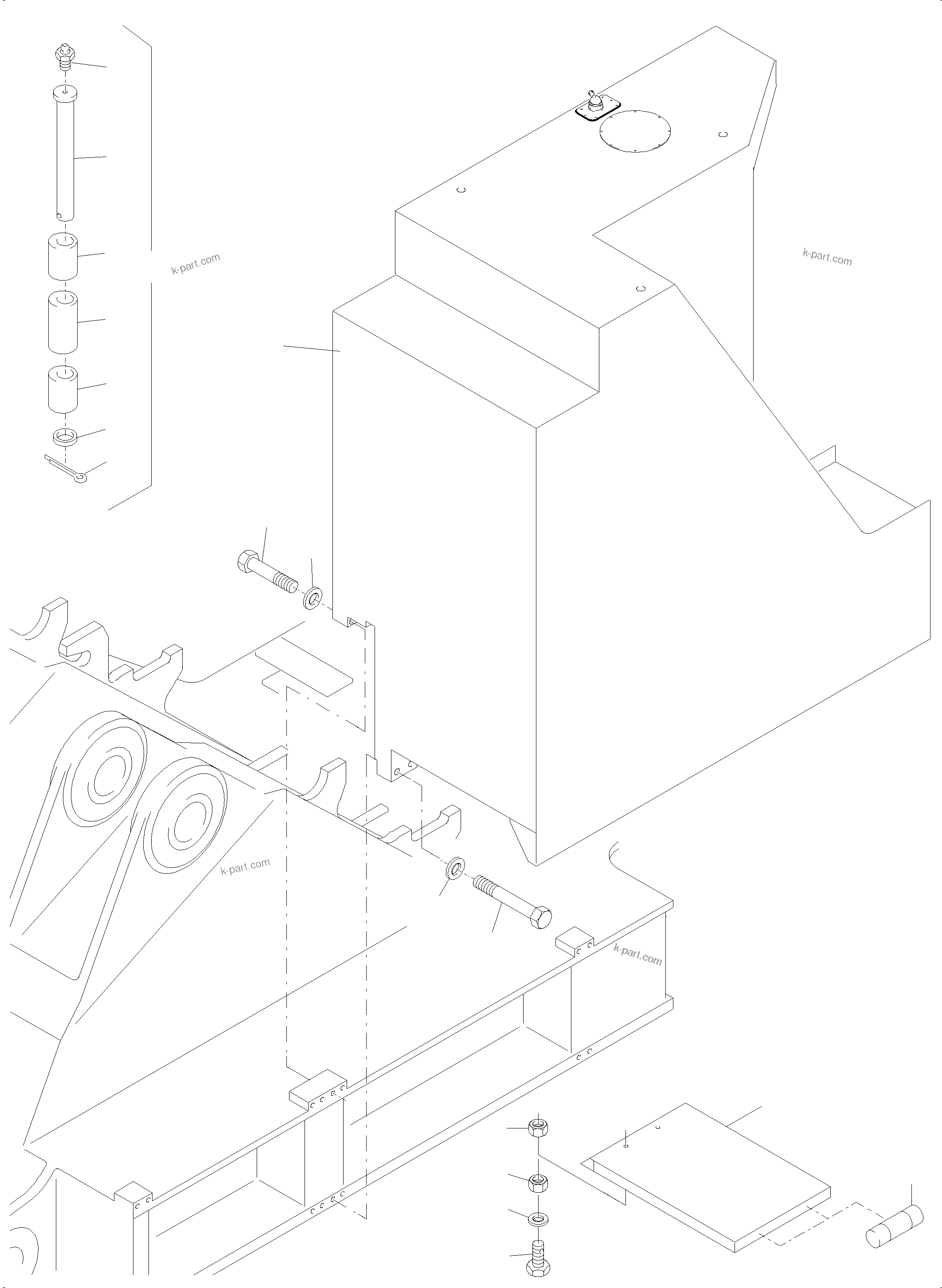 Komatsu parts book diagram for PC5500-6 S/N 15056: FUEL TANK