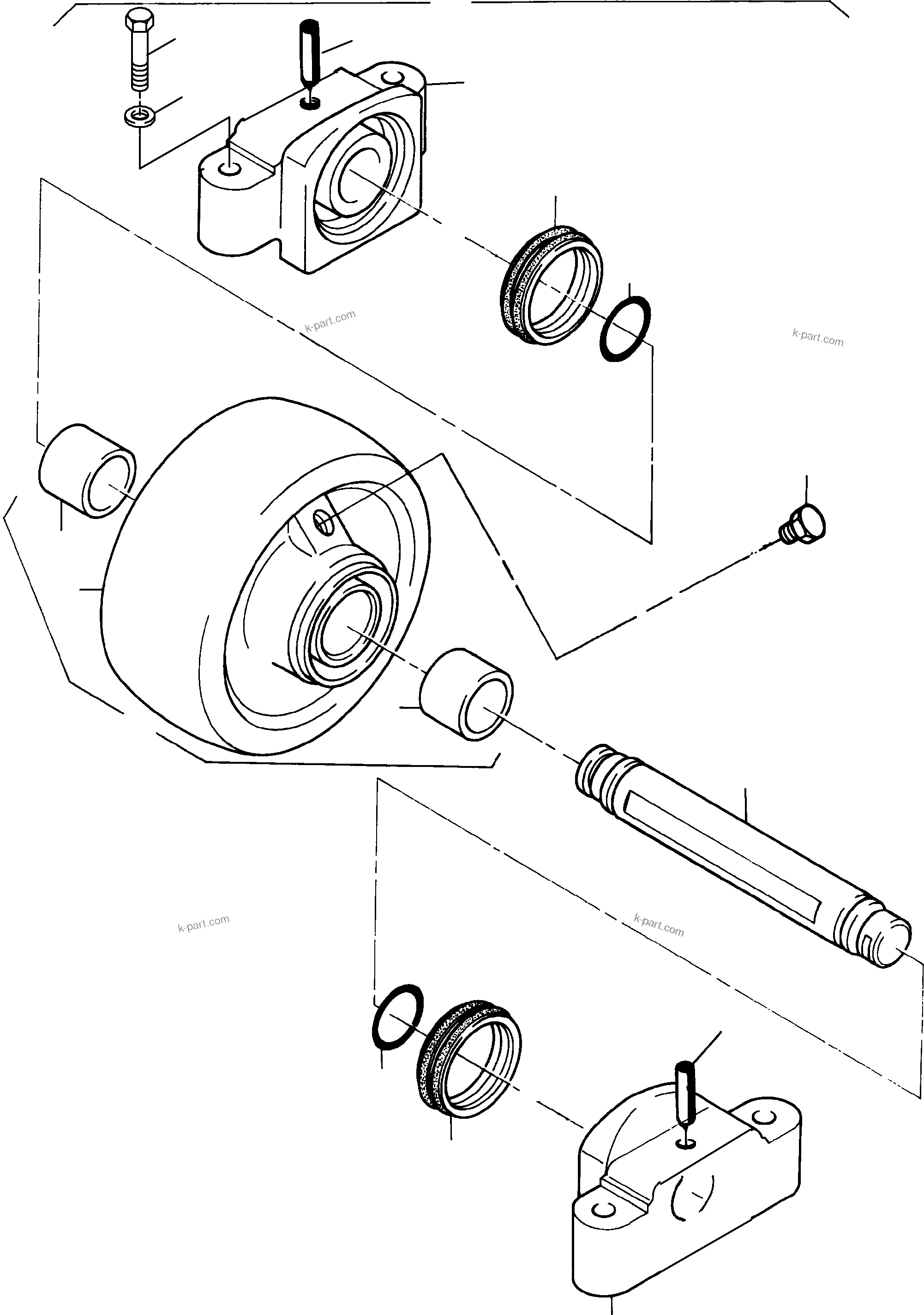 Komatsu parts book diagram for PC5500-6 S/N 15056: TOP ROLLER