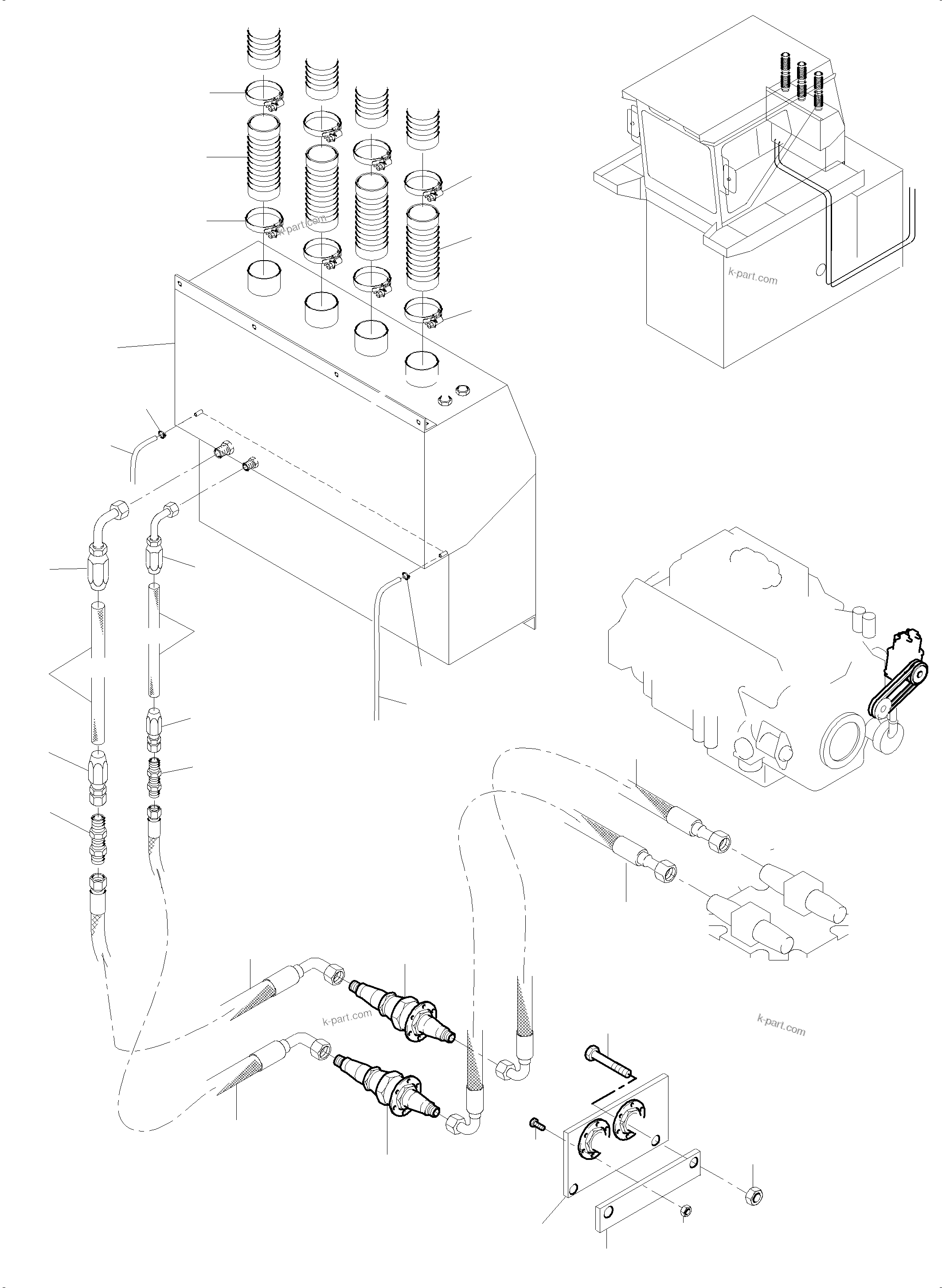 Komatsu parts book diagram for PC5500-6 S/N 15056: AIR CONDITION ARR.