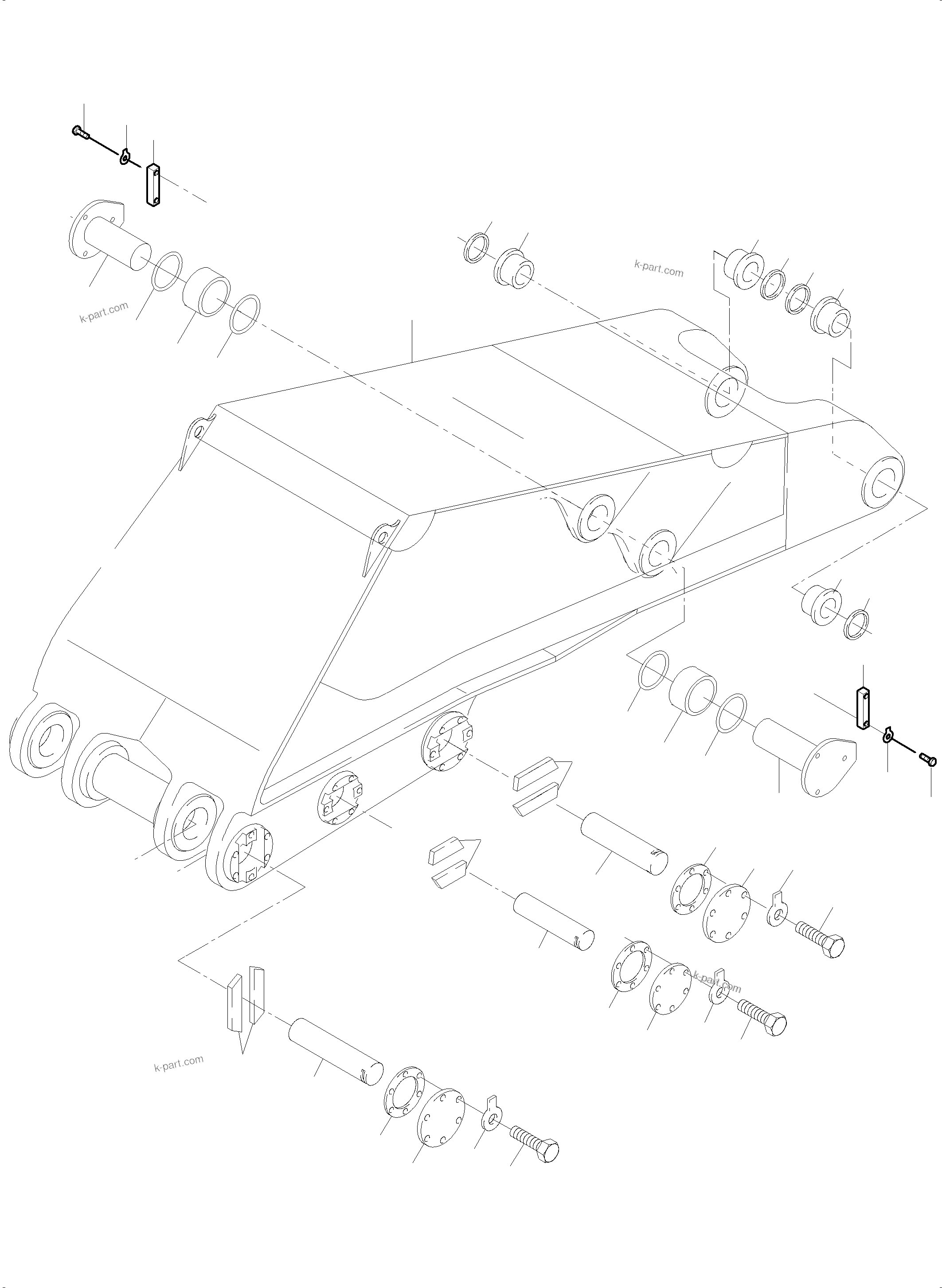 Komatsu parts book diagram for PC5500-6 S/N 15056: BOOM 7.6 M