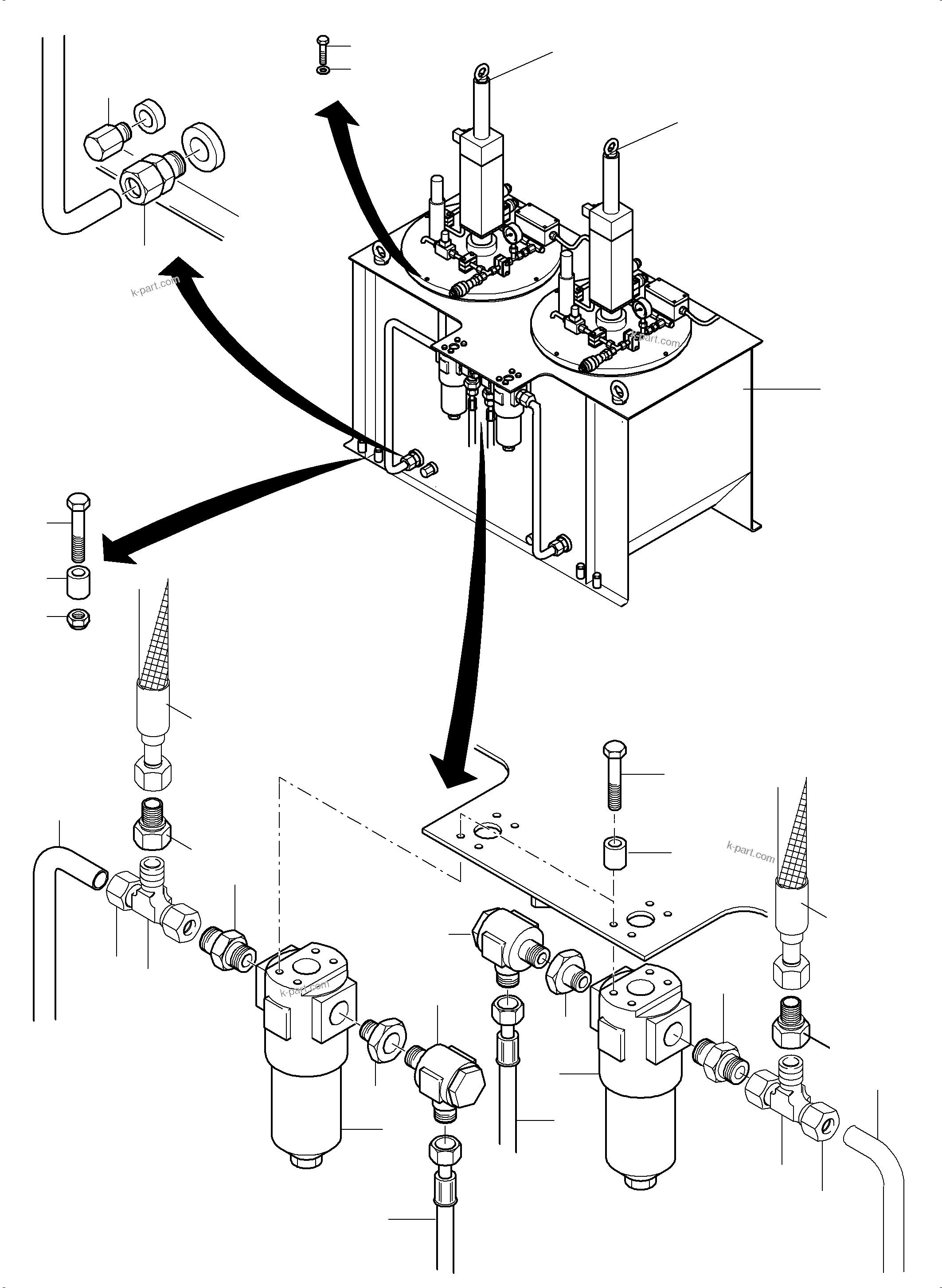 Komatsu parts book diagram for PC5500-6 S/N 15056: LUBE STATION ARR.