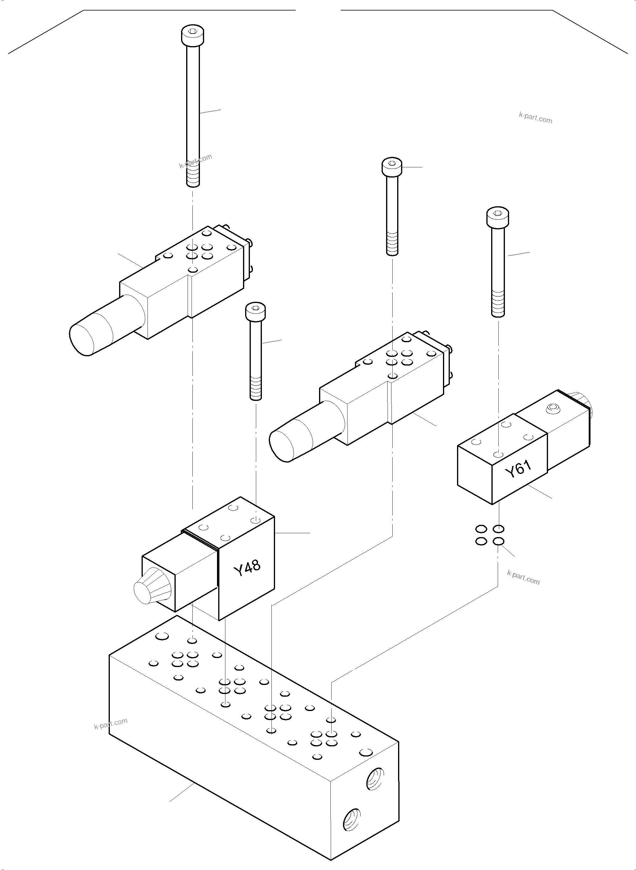 Komatsu parts book diagram for PC5500-6 S/N 15056: MULTI-STATION MANIFOLD BLOCK, REAR