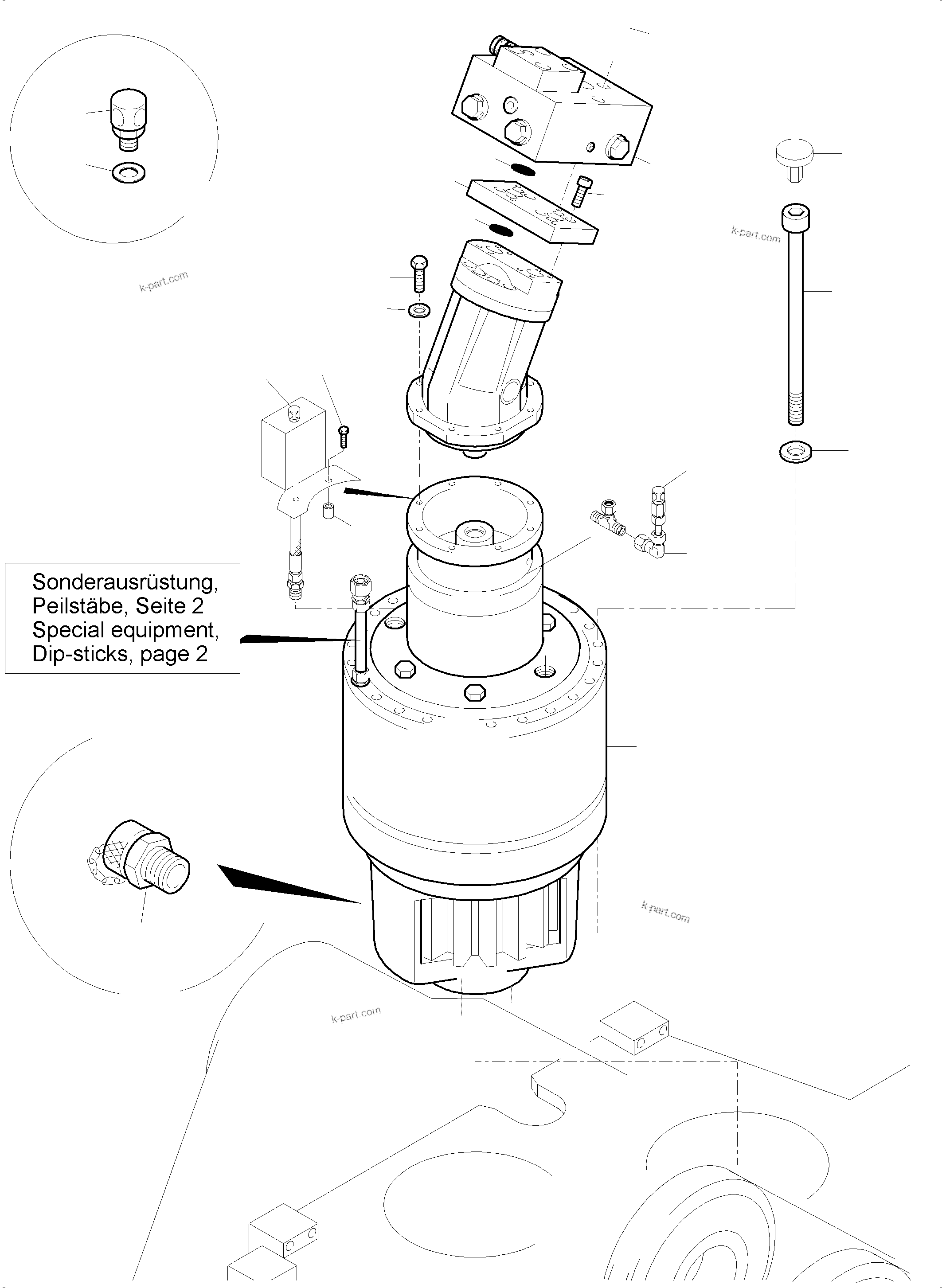 Komatsu parts book diagram for PC5500-6 S/N 15056: SLEW GEAR ARR.