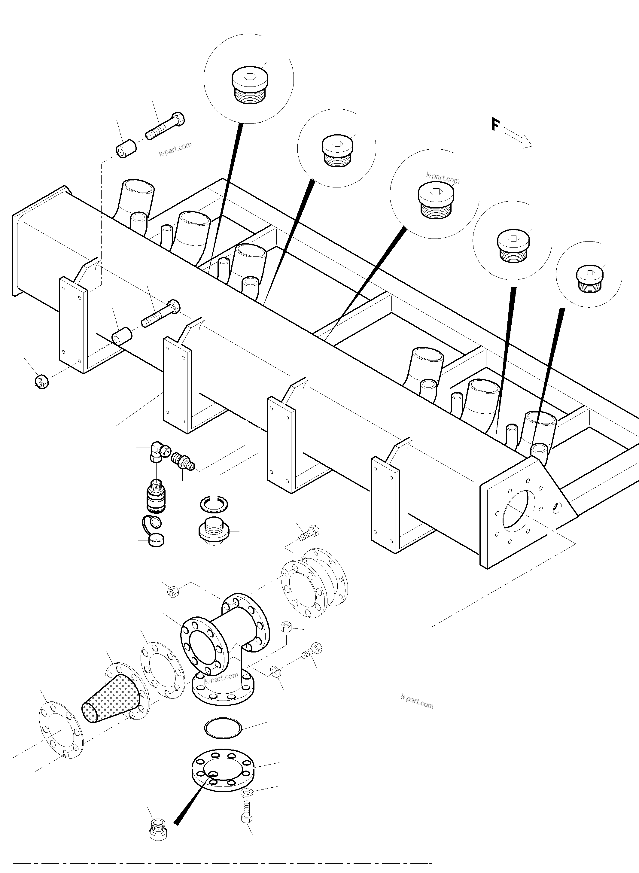 Komatsu parts book diagram for PC5500-6 S/N 15056: SUCTION TANK