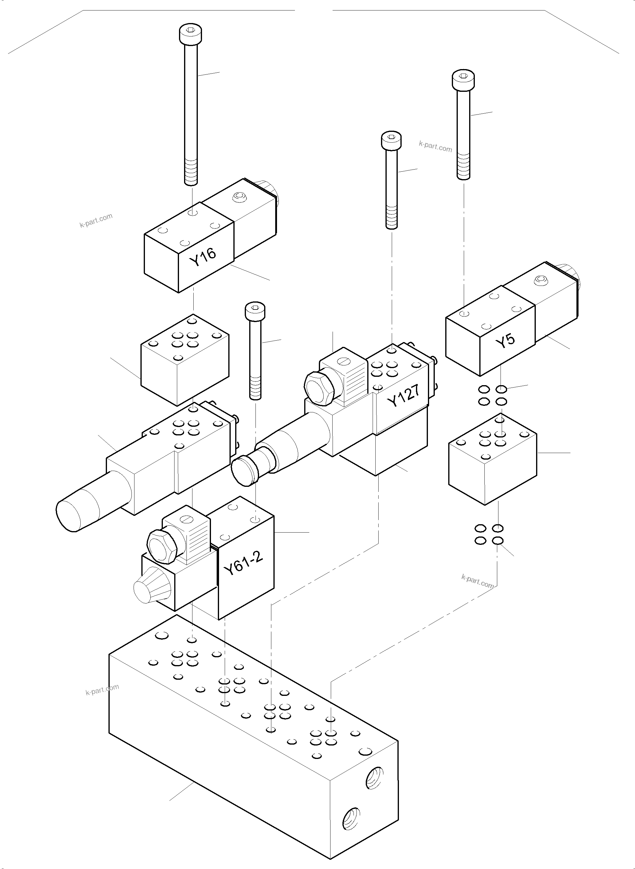 Komatsu parts book diagram for PC5500-6E S/N 15060: MULTI-STATION MANIFOLD BLOCK