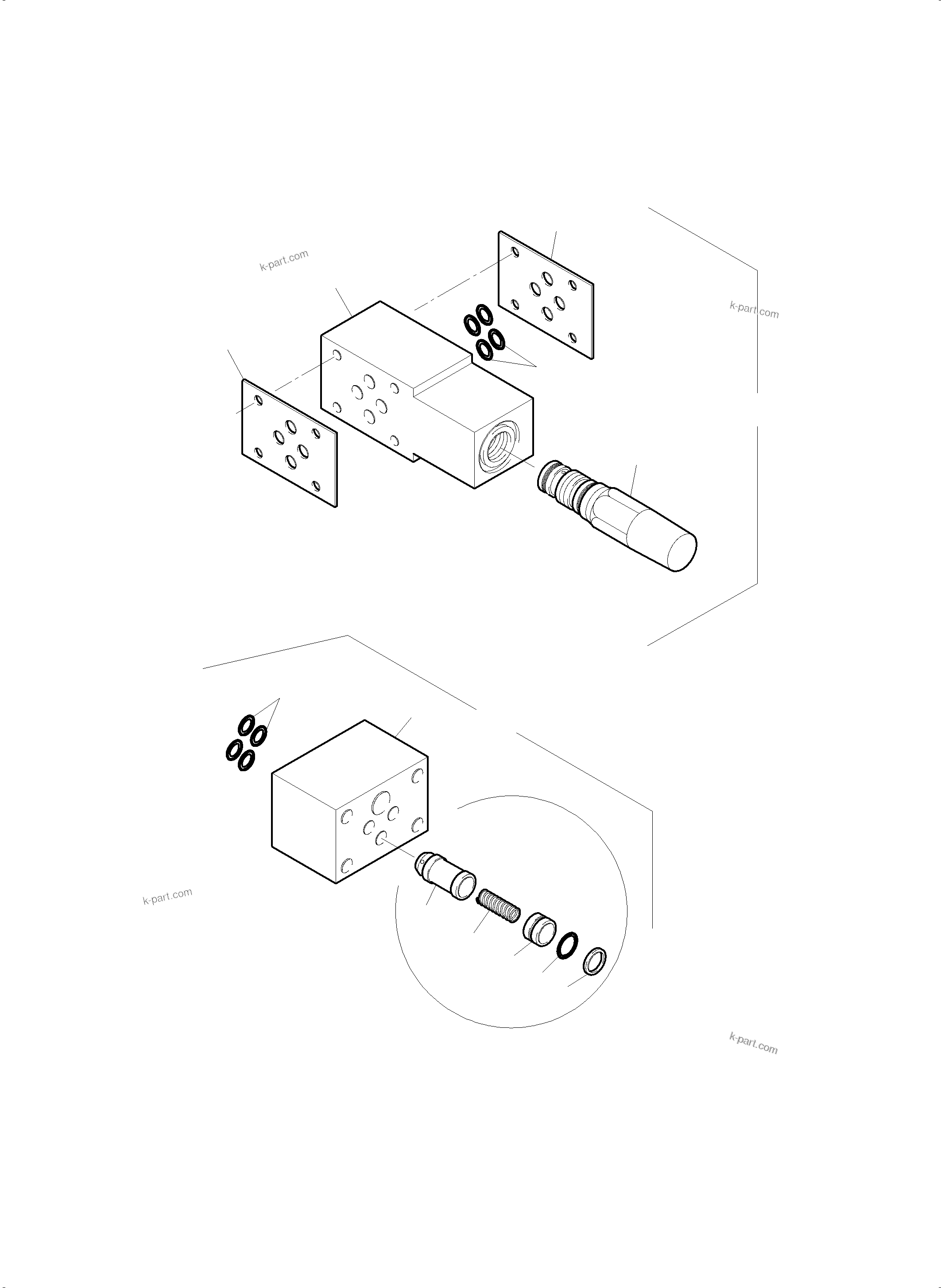 Komatsu parts book diagram for PC5500-6E S/N 15060: MULTI-STATION MANIFOLD BLOCK