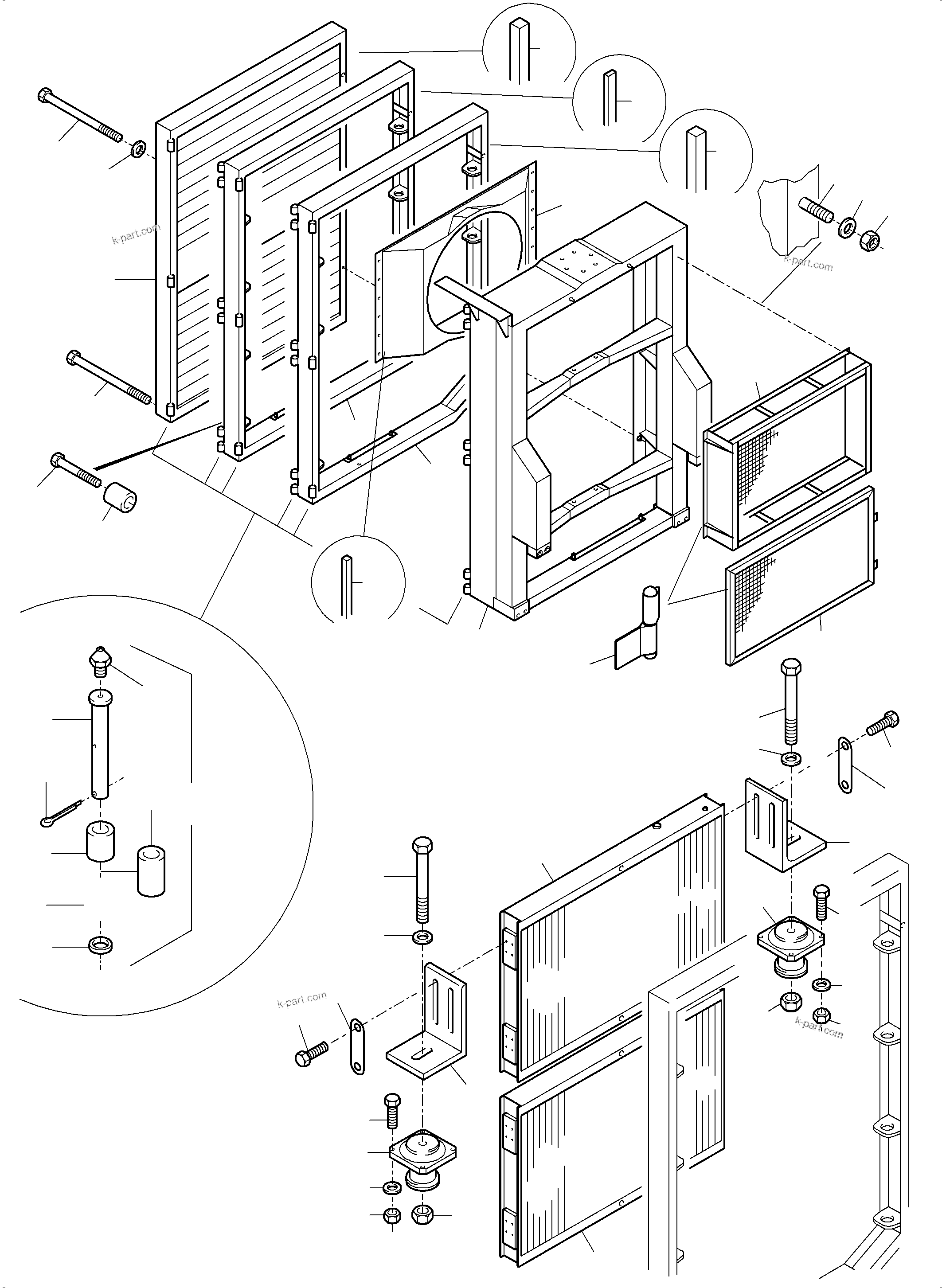 Komatsu parts book diagram for PC5500-6E S/N 15060: OIL COOLER SYSTEM