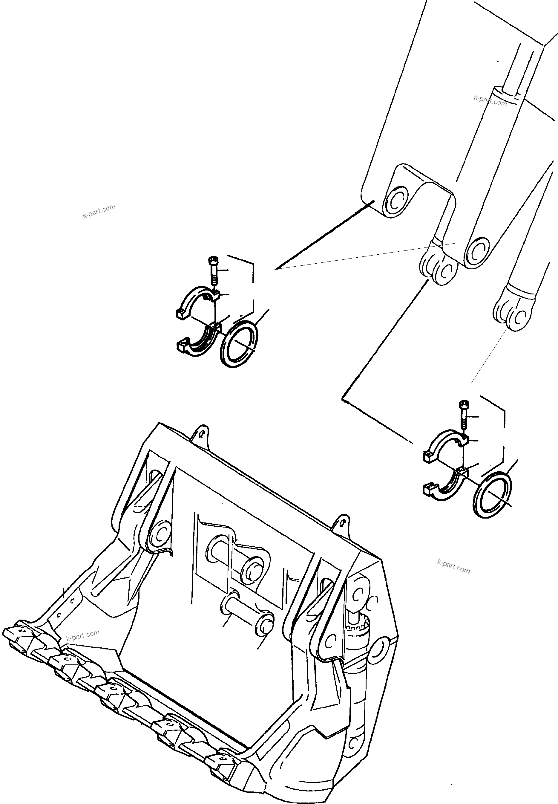 Komatsu parts book diagram for PC5500-6E S/N 15060: PIN SEALING BULLCLAM BUCKET