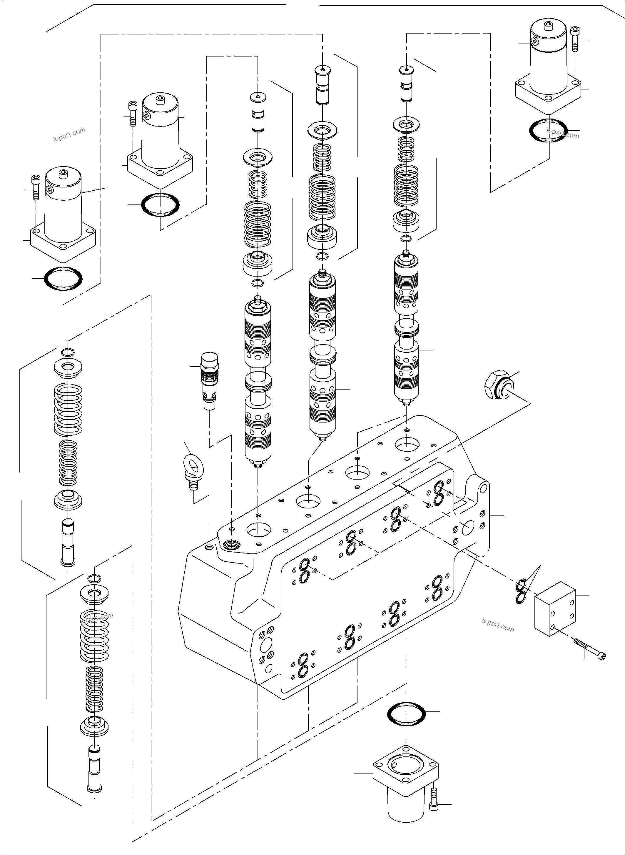 Komatsu parts book diagram for PC5500-6E S/N 15060: CONTROL BLOCK