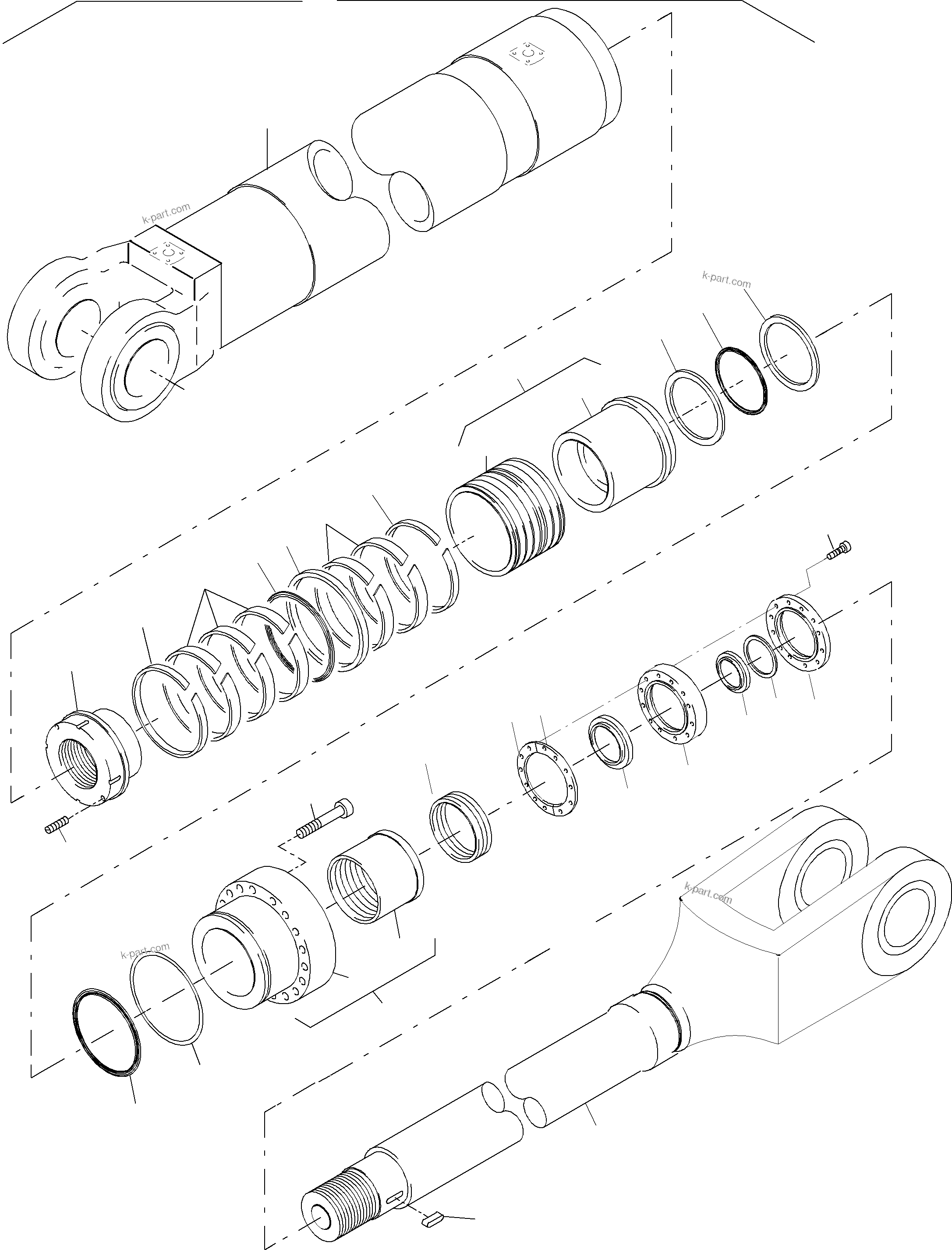 Komatsu parts book diagram for PC5500-6E S/N 15060: HYDRAULIC CYLINDER COLD WEATHER DESIGN