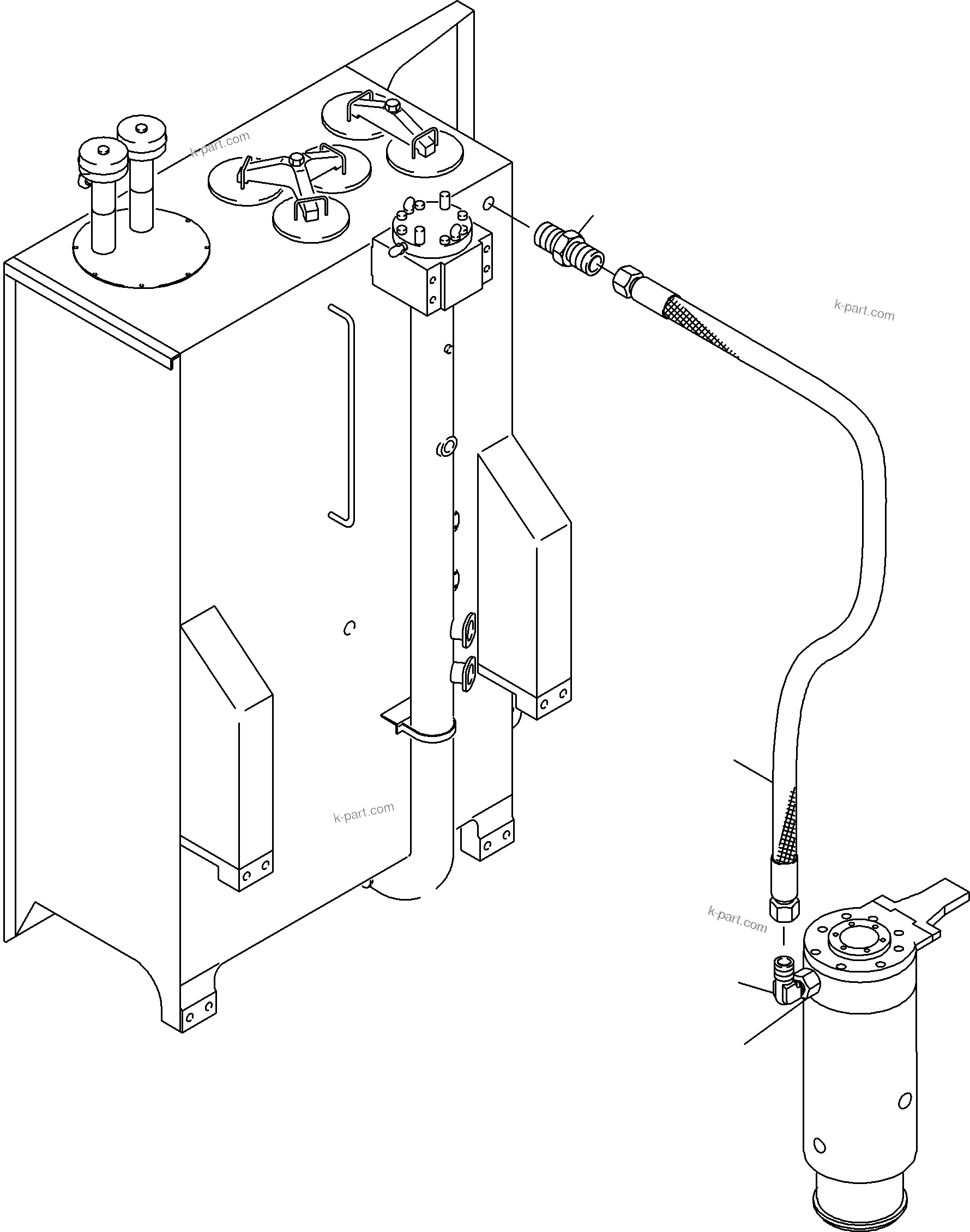 Komatsu parts book diagram for PC5500-6E S/N 15060: HYDRAULIC LINES, ROTARY JOINT