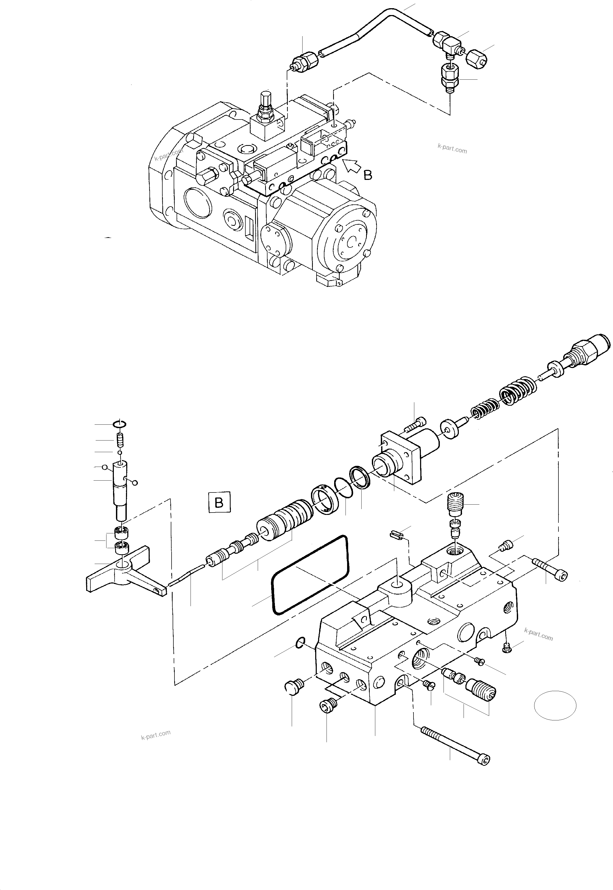 Komatsu parts book diagram for PC5500-6E S/N 15060: HYDRAULIC PUMP