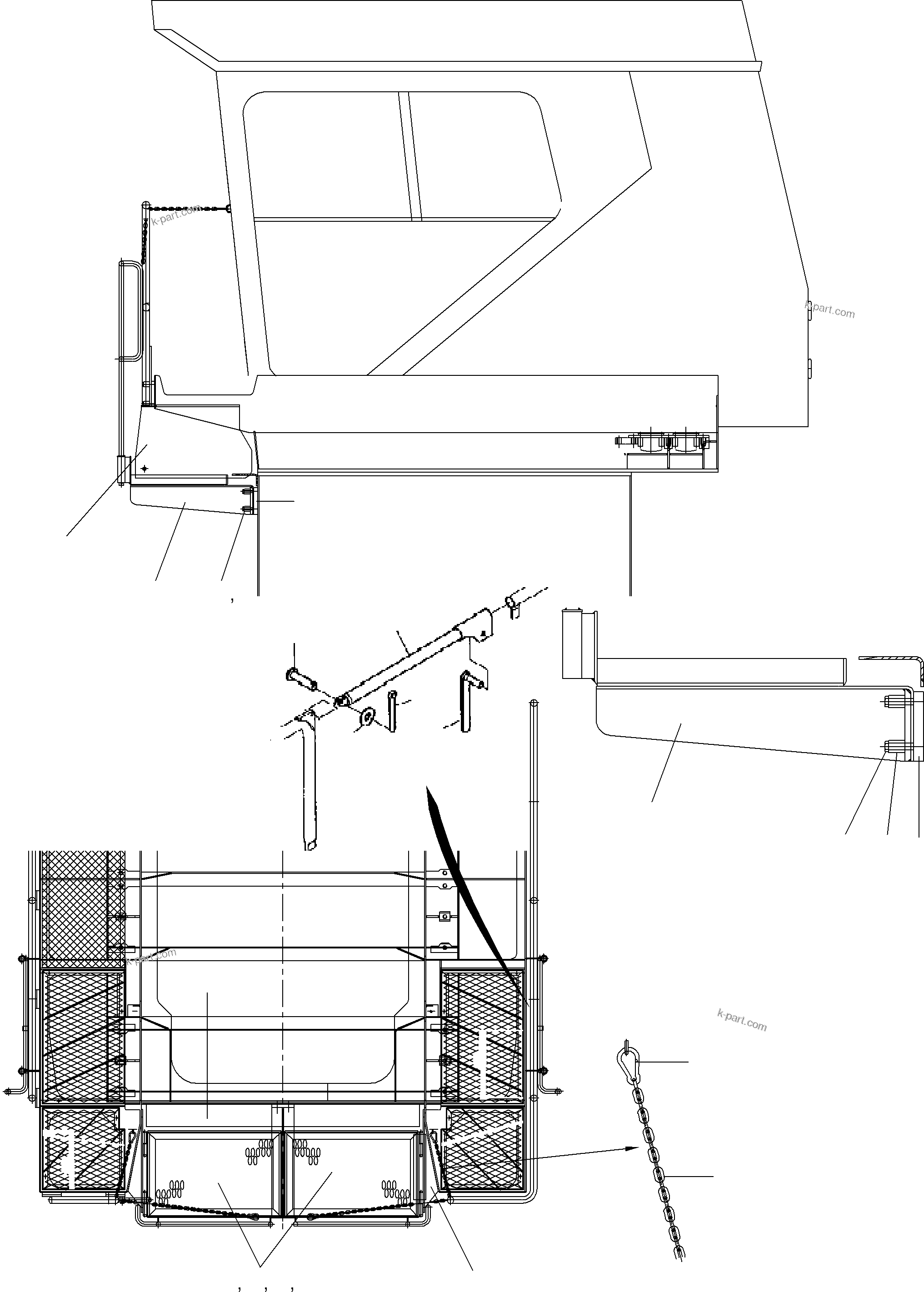 Komatsu parts book diagram for PC5500-6E S/N 15060: CABIN FRONT PLATFORM
