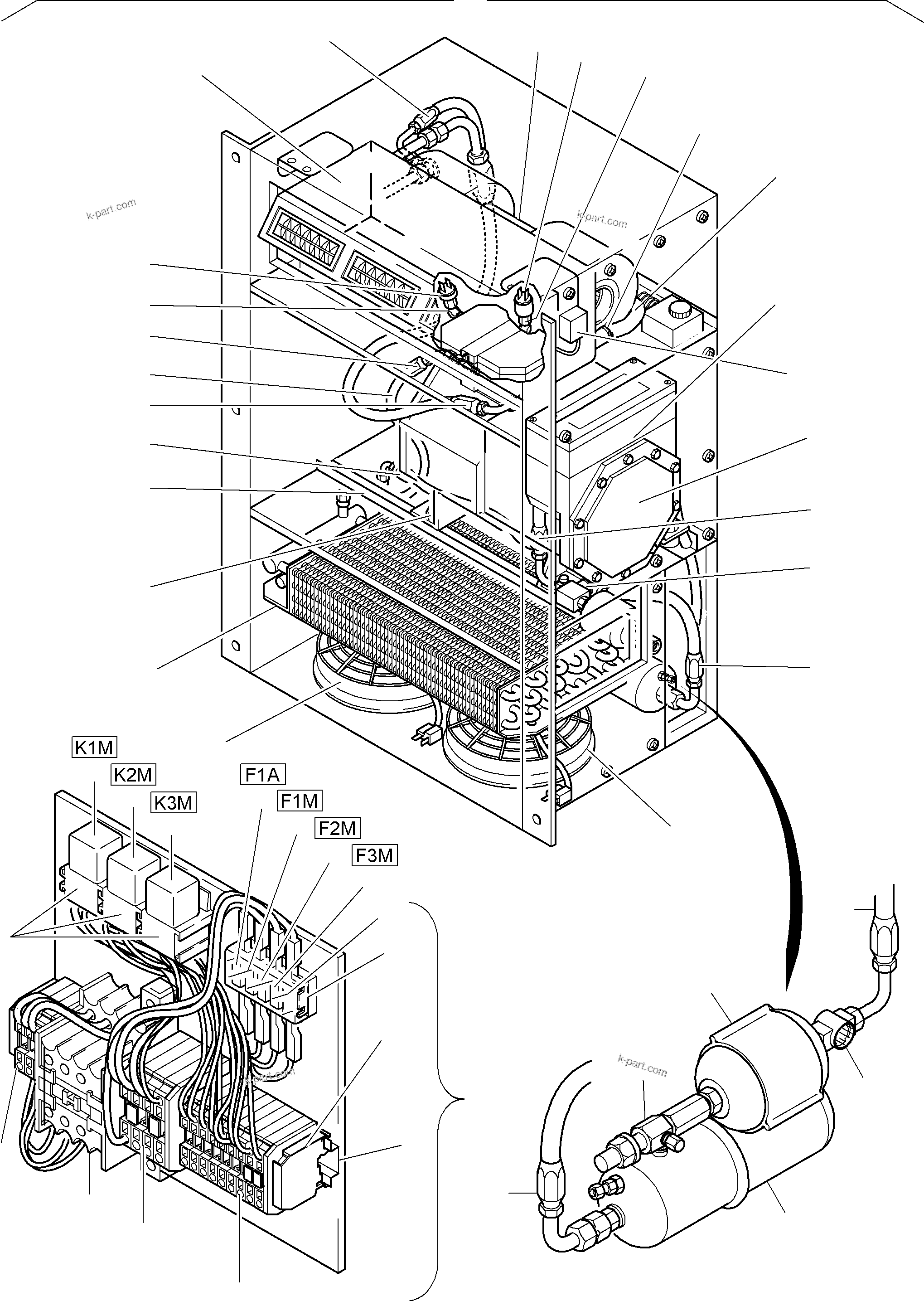 Komatsu parts book diagram for PC5500-6E S/N 15060: COMPACT AIR CONDITIONING EQUIPMENT