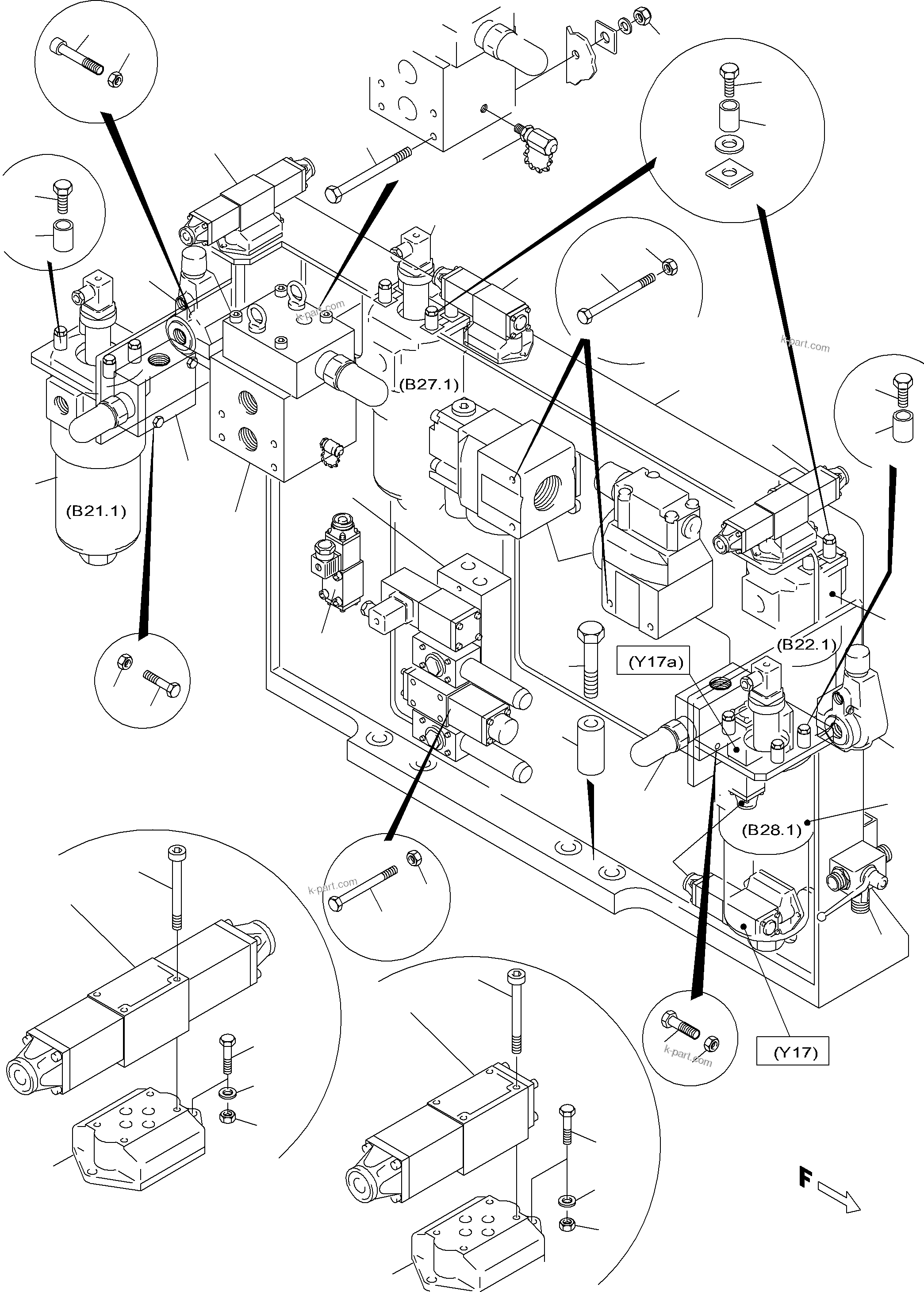 Komatsu parts book diagram for PC5500-6E S/N 15060: CONTROL- AND FILTER PLATE PUMP DISTRIBUTOR GEAR 1