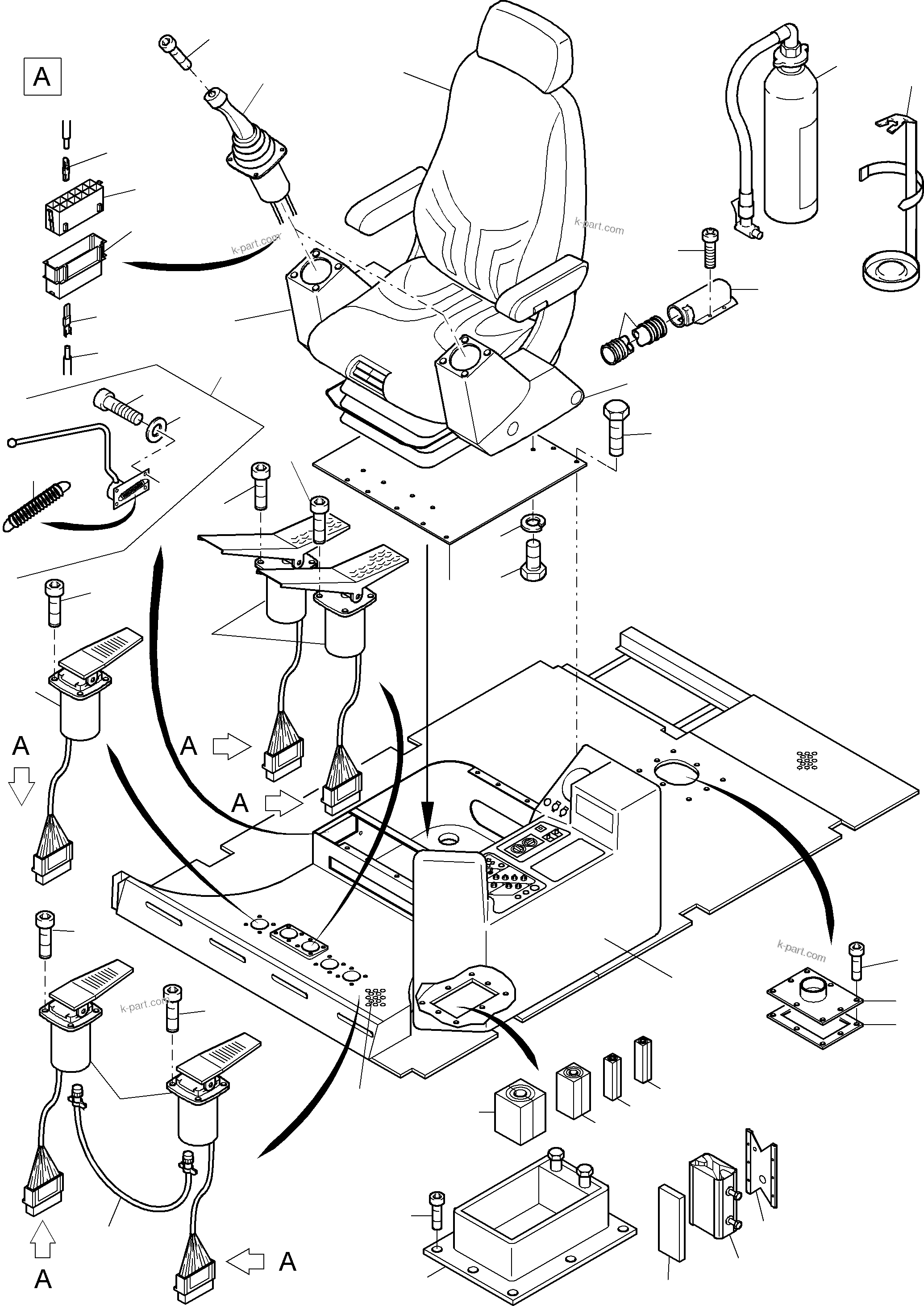 Komatsu parts book diagram for PC5500-6E S/N 15060: OPERATOR'S STAND