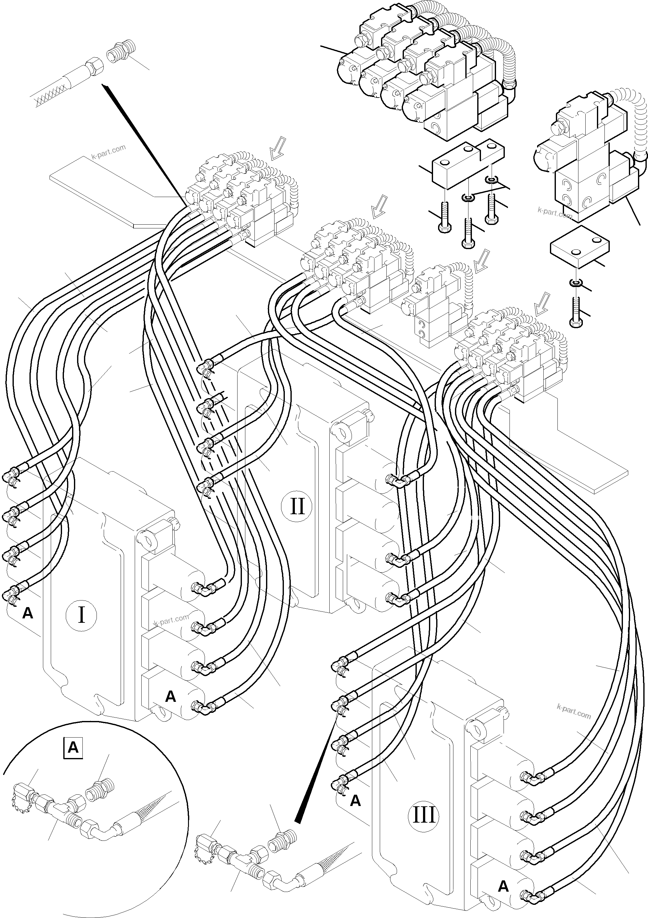 Komatsu parts book diagram for PC5500-6E S/N 15060: REMOTE CONTROL MANIFOLD, MOUNTING
