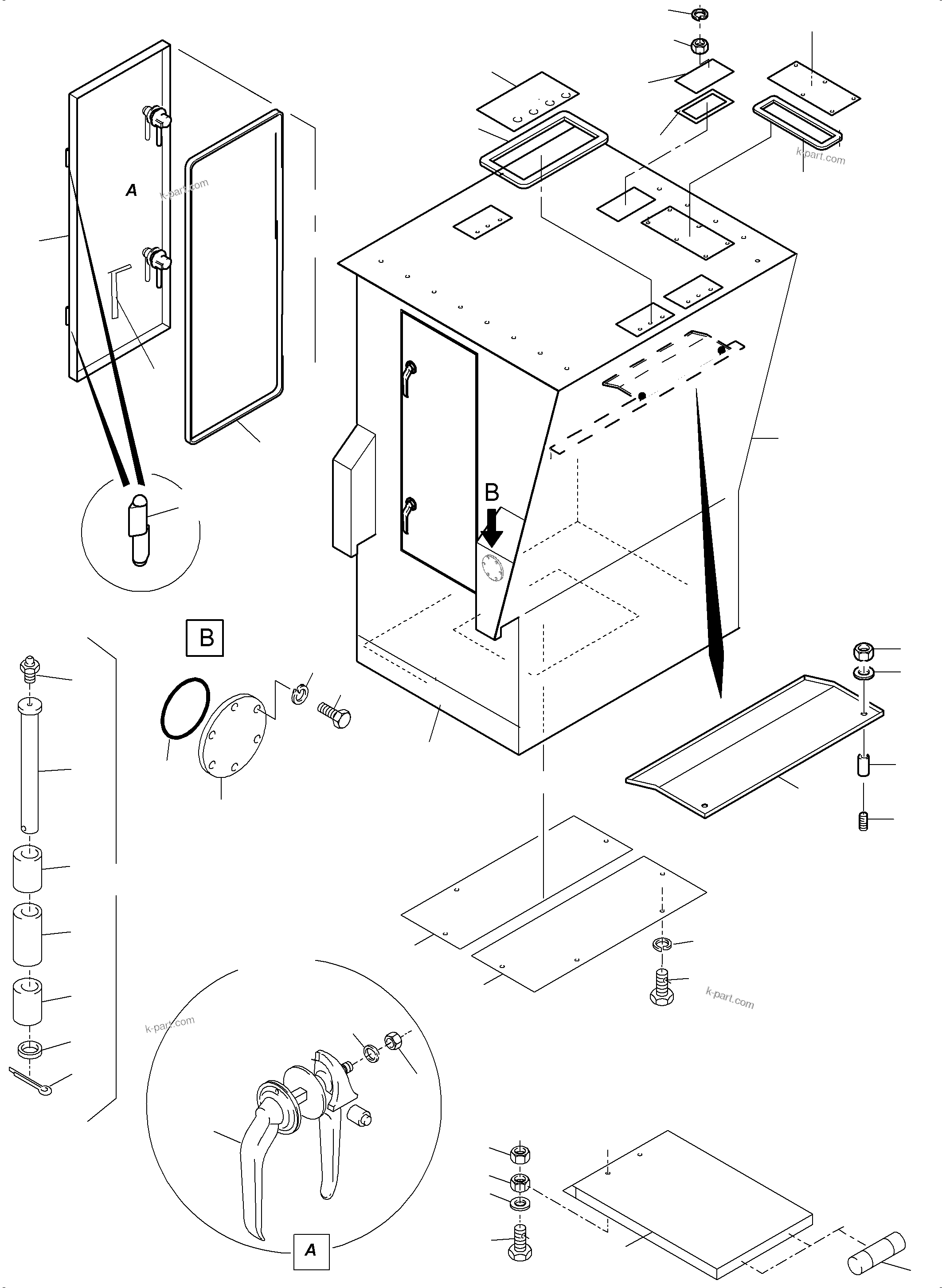 Komatsu parts book diagram for PC5500-6E S/N 15060: CAB SUPPORT ARR.