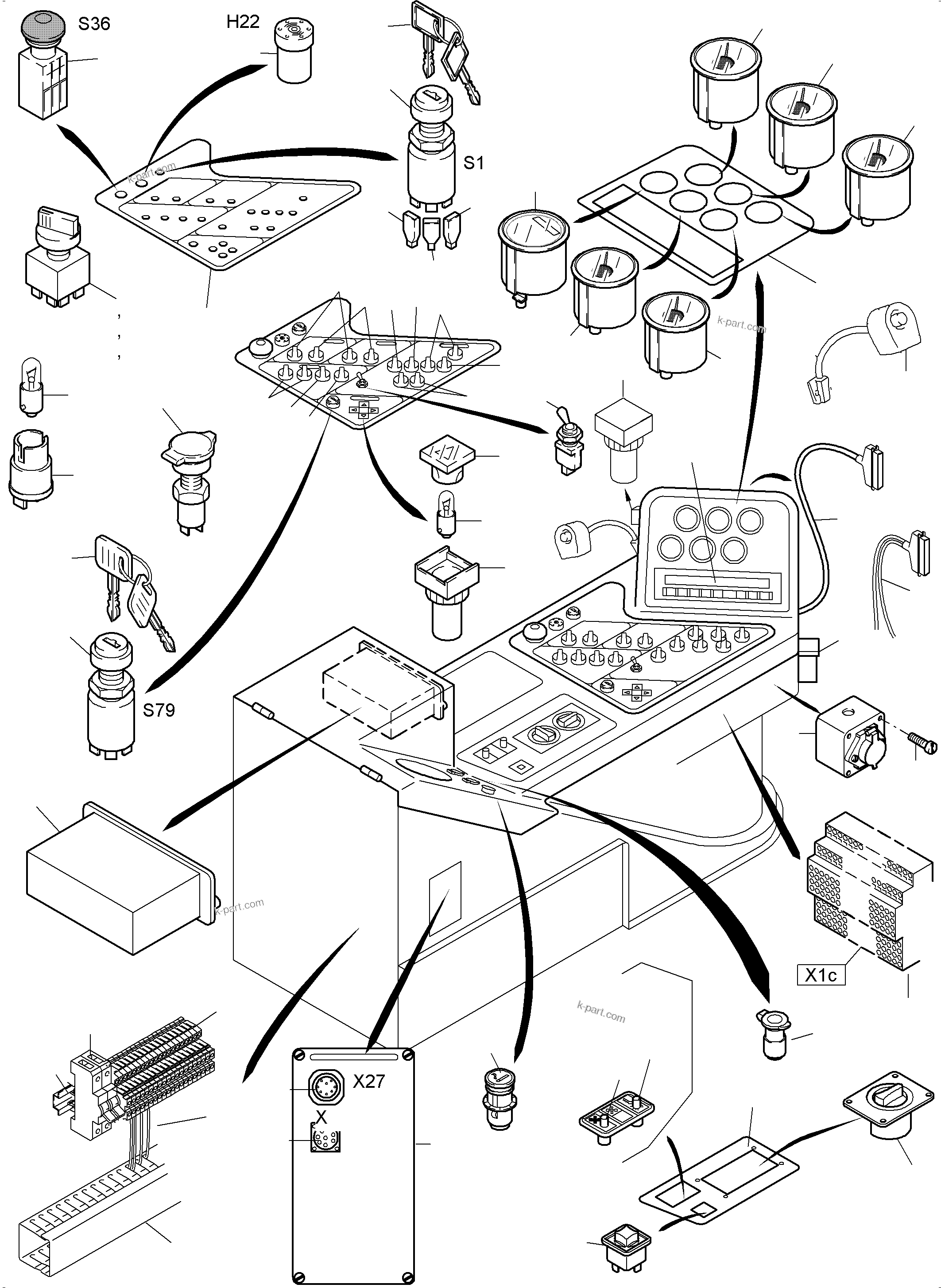 Komatsu parts book diagram for PC5500-6E S/N 15060: OPERATION PANEL
