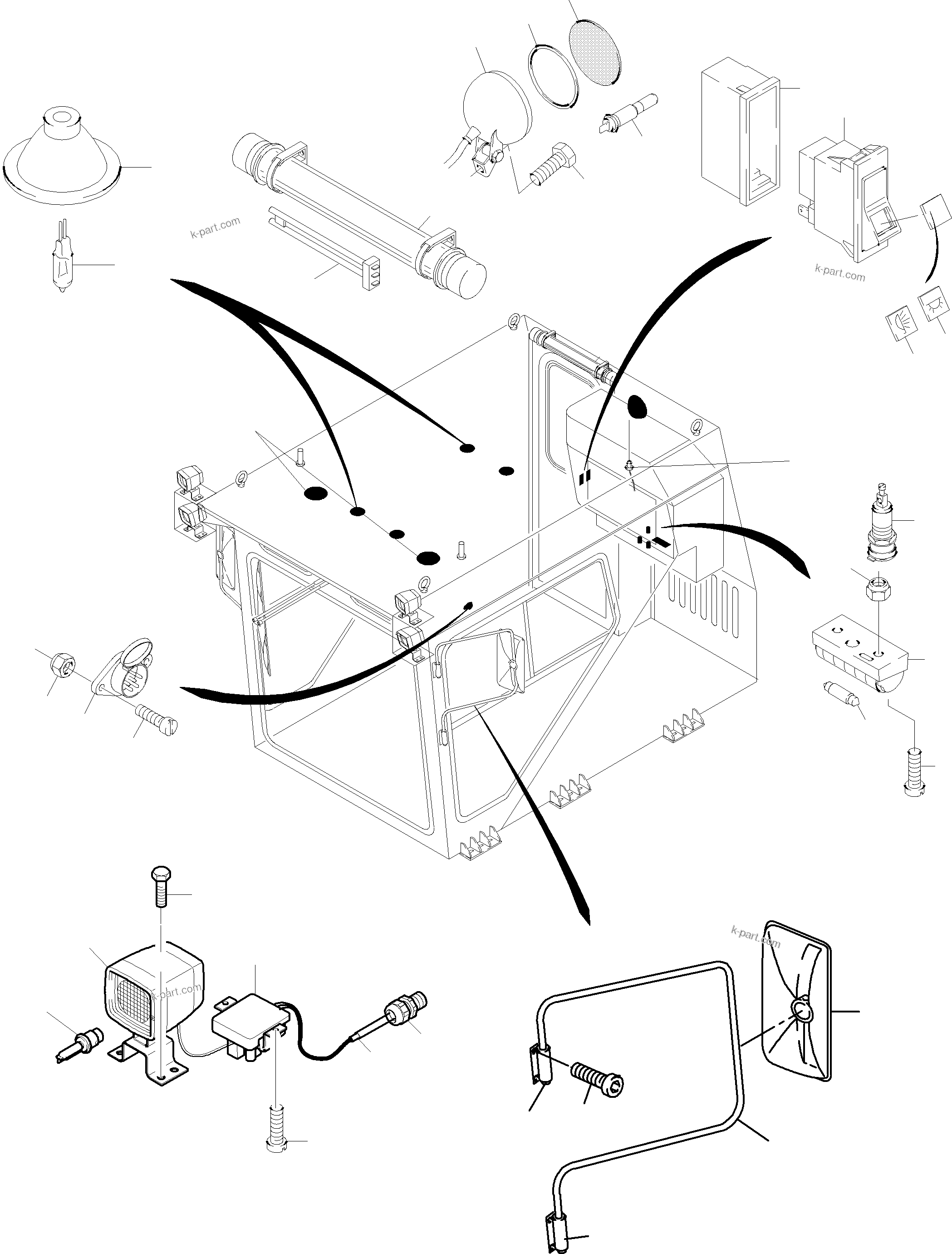 Komatsu parts book diagram for PC5500-6E S/N 15060: OPERATOR'S CAB