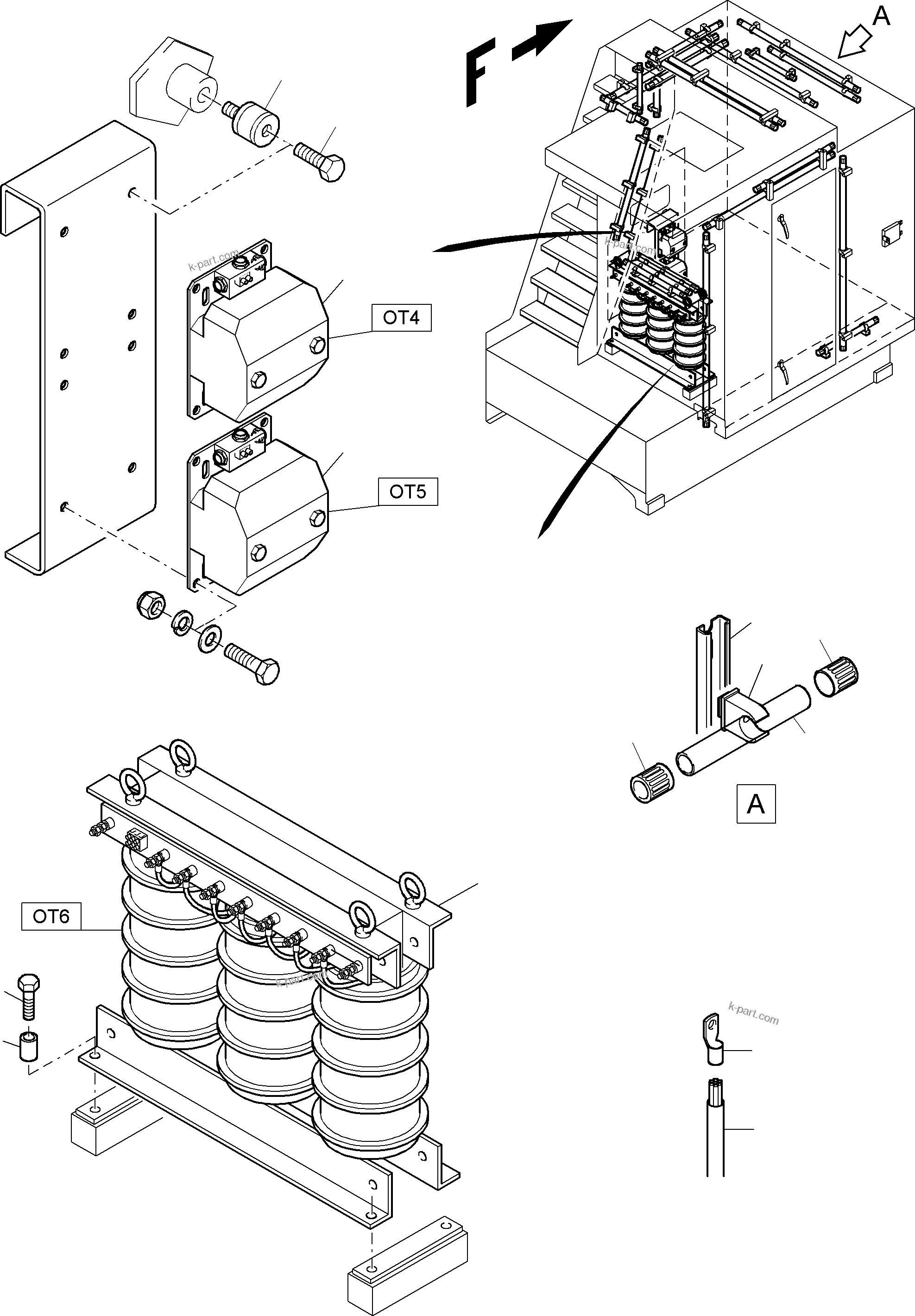 Komatsu parts book diagram for PC5500-6E S/N 15060: SWITCH CABINET