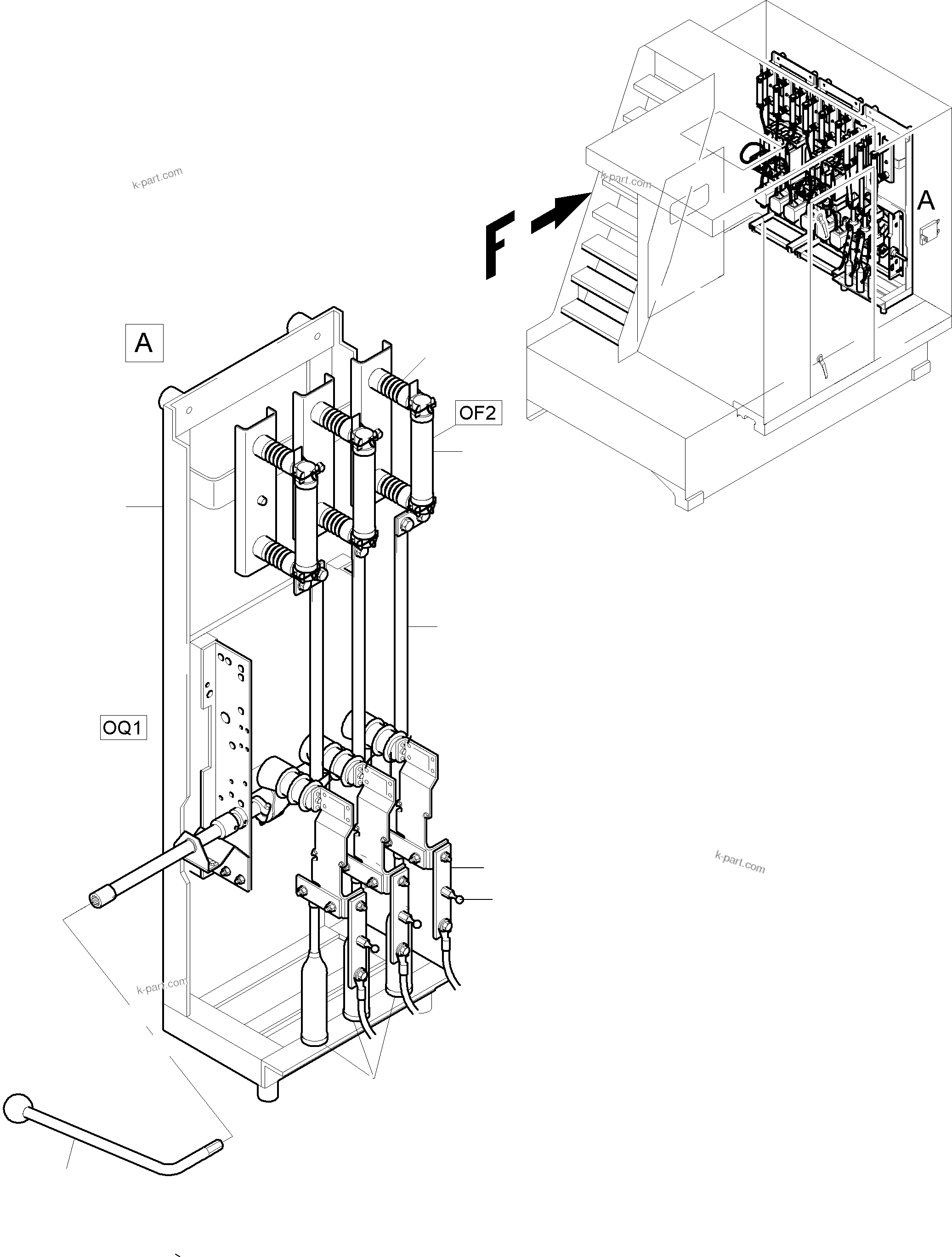 Komatsu parts book diagram for PC5500-6E S/N 15060: SWITCH CABINET