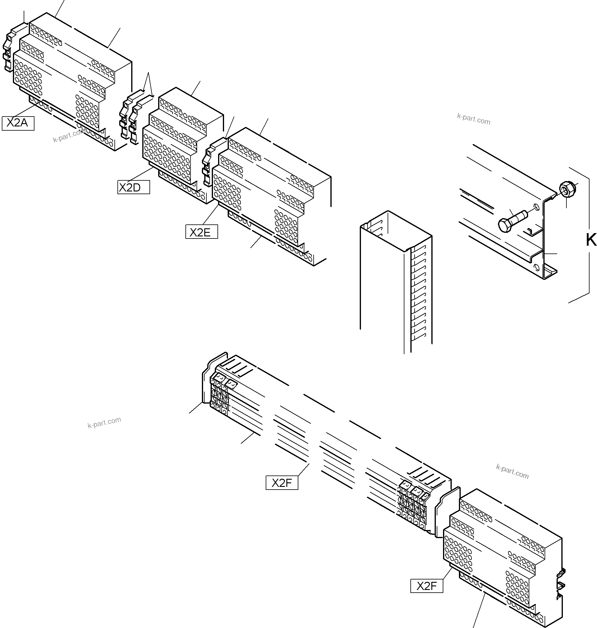 Komatsu parts book diagram for PC5500-6E S/N 15060: MAIN SWITCH BOX IN CAB SUPPORT