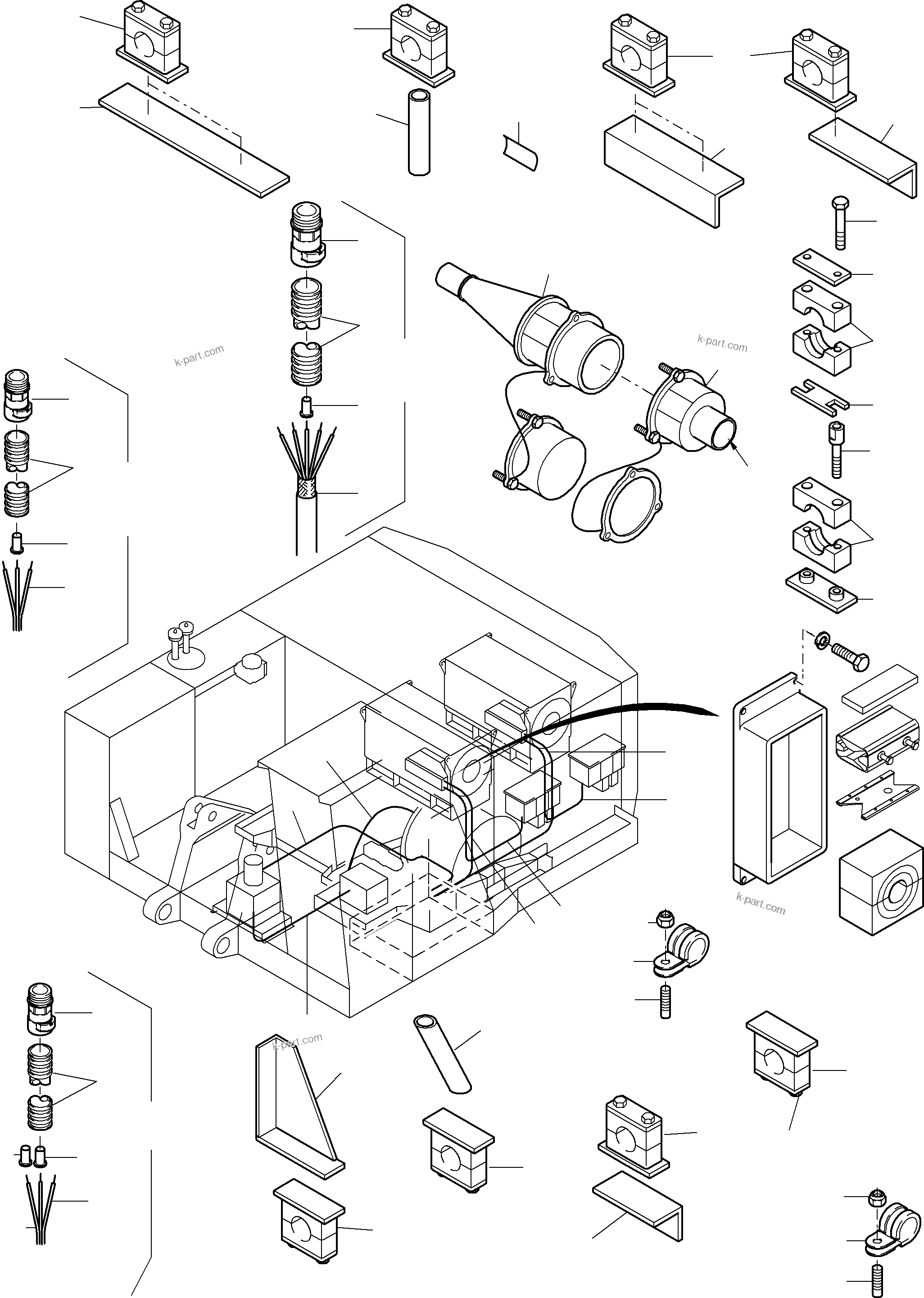 Komatsu parts book diagram for PC5500-6E S/N 15060: CABLES - ELECTRIC MOTOR