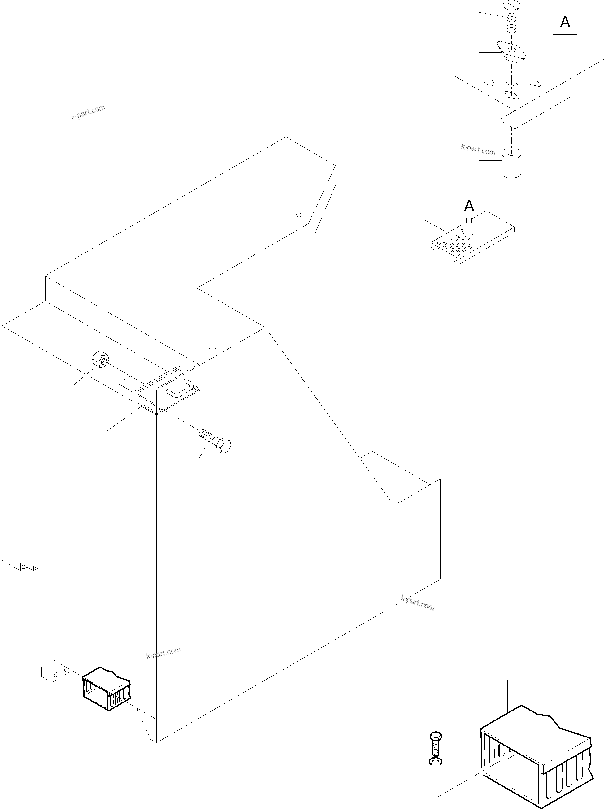 Komatsu parts book diagram for PC5500-6E S/N 15060: SWITCH CABINET, MOUNTING