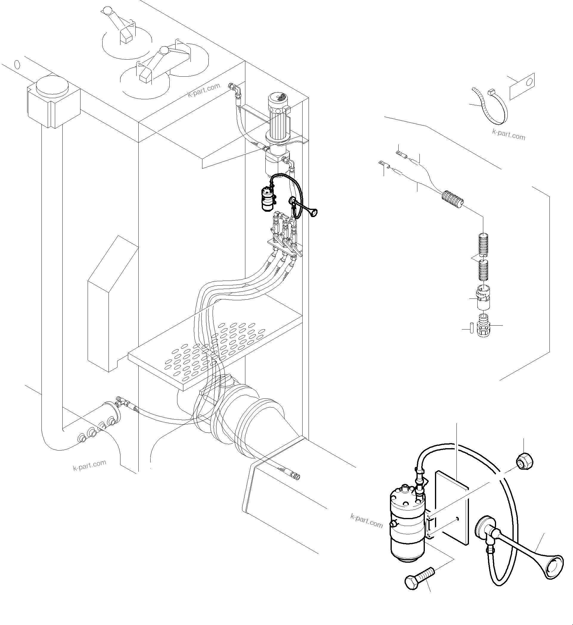 Komatsu parts book diagram for PC5500-6E S/N 15060: MOUNTING HORN, ADDITIONAL