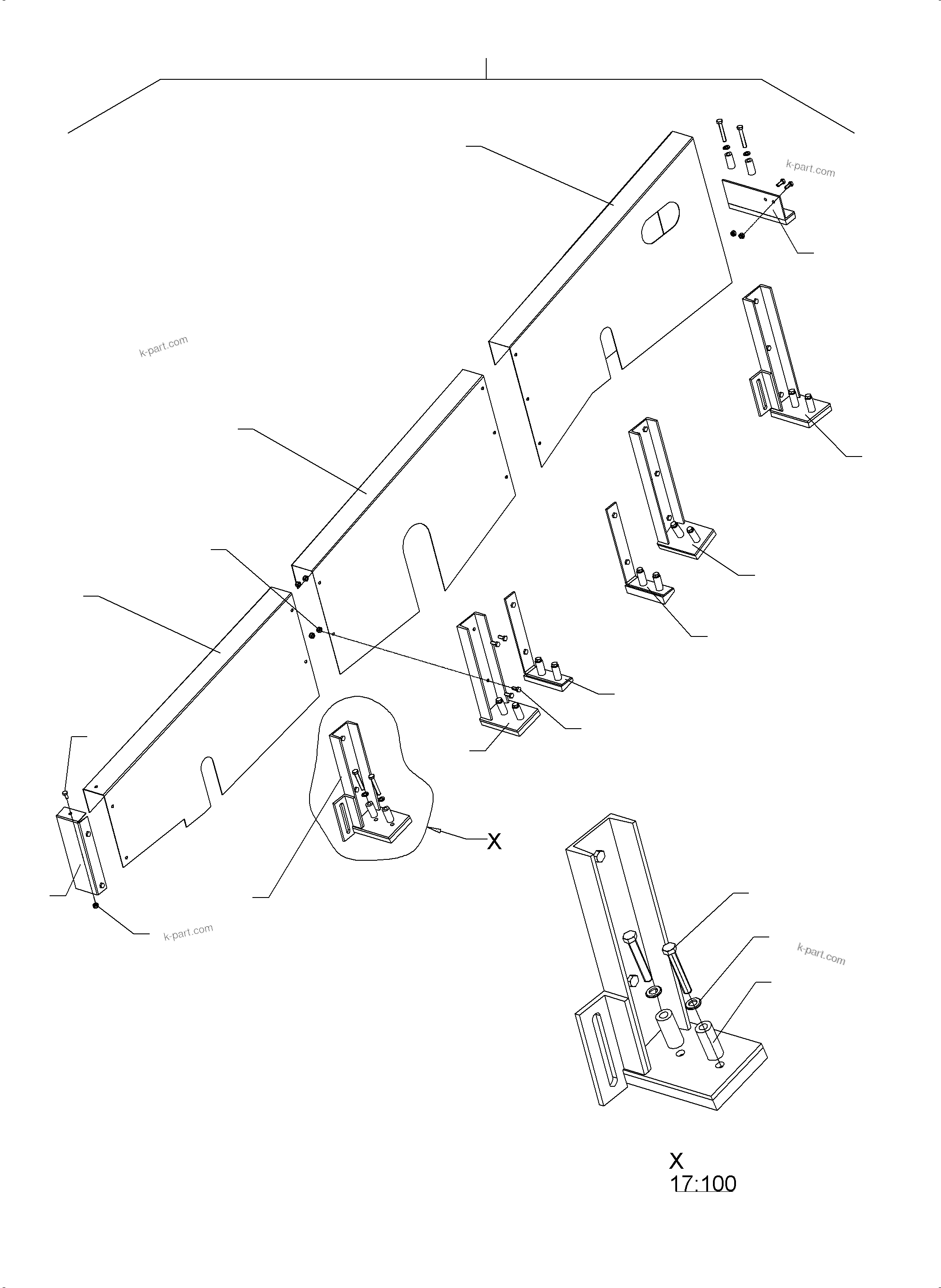 Komatsu parts book diagram for PC5500-6E S/N 15060: CHAIN COVER