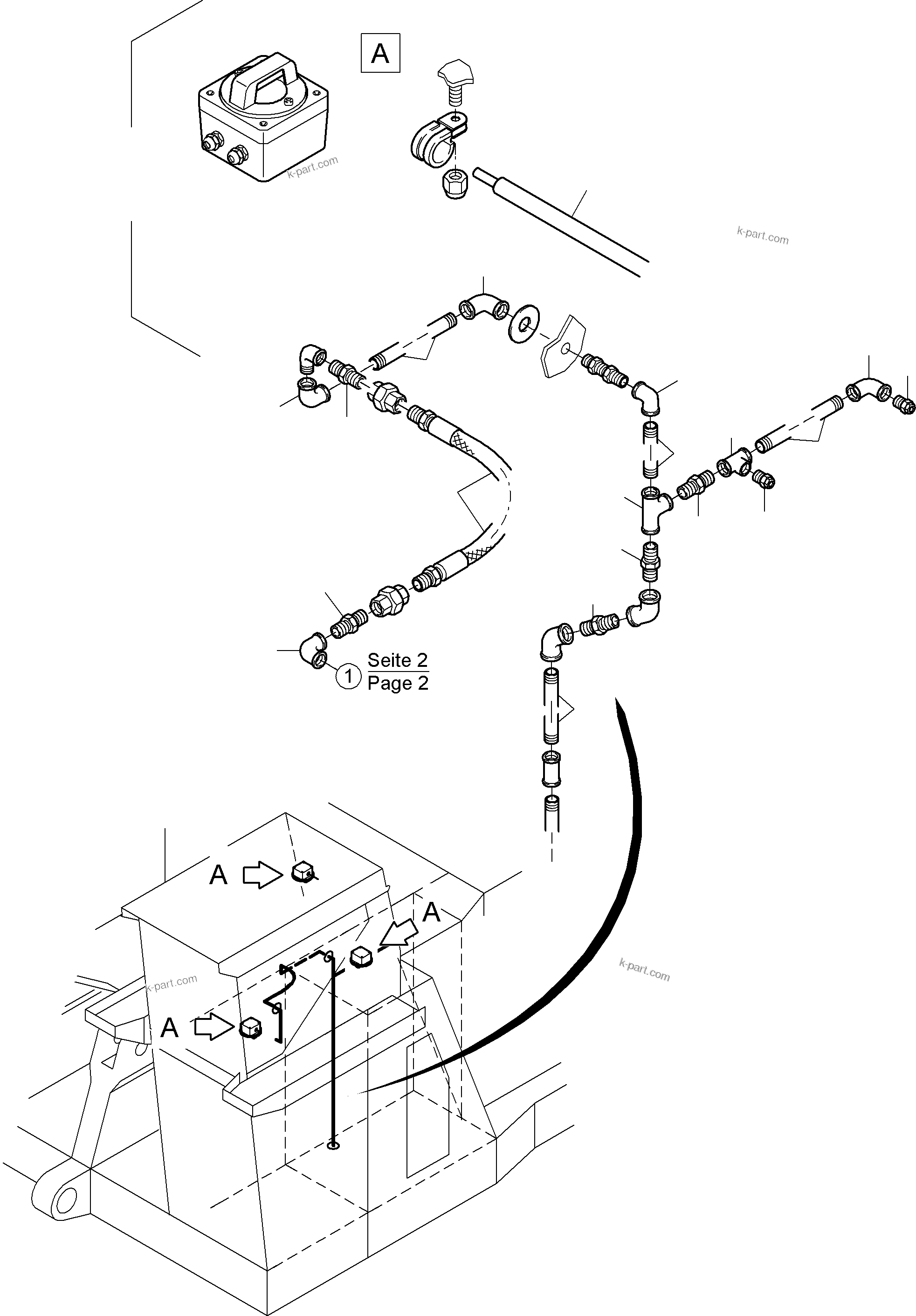 Komatsu parts book diagram for PC5500-6E S/N 15060: ACTUATING SYSTEM, HAND OPERATED