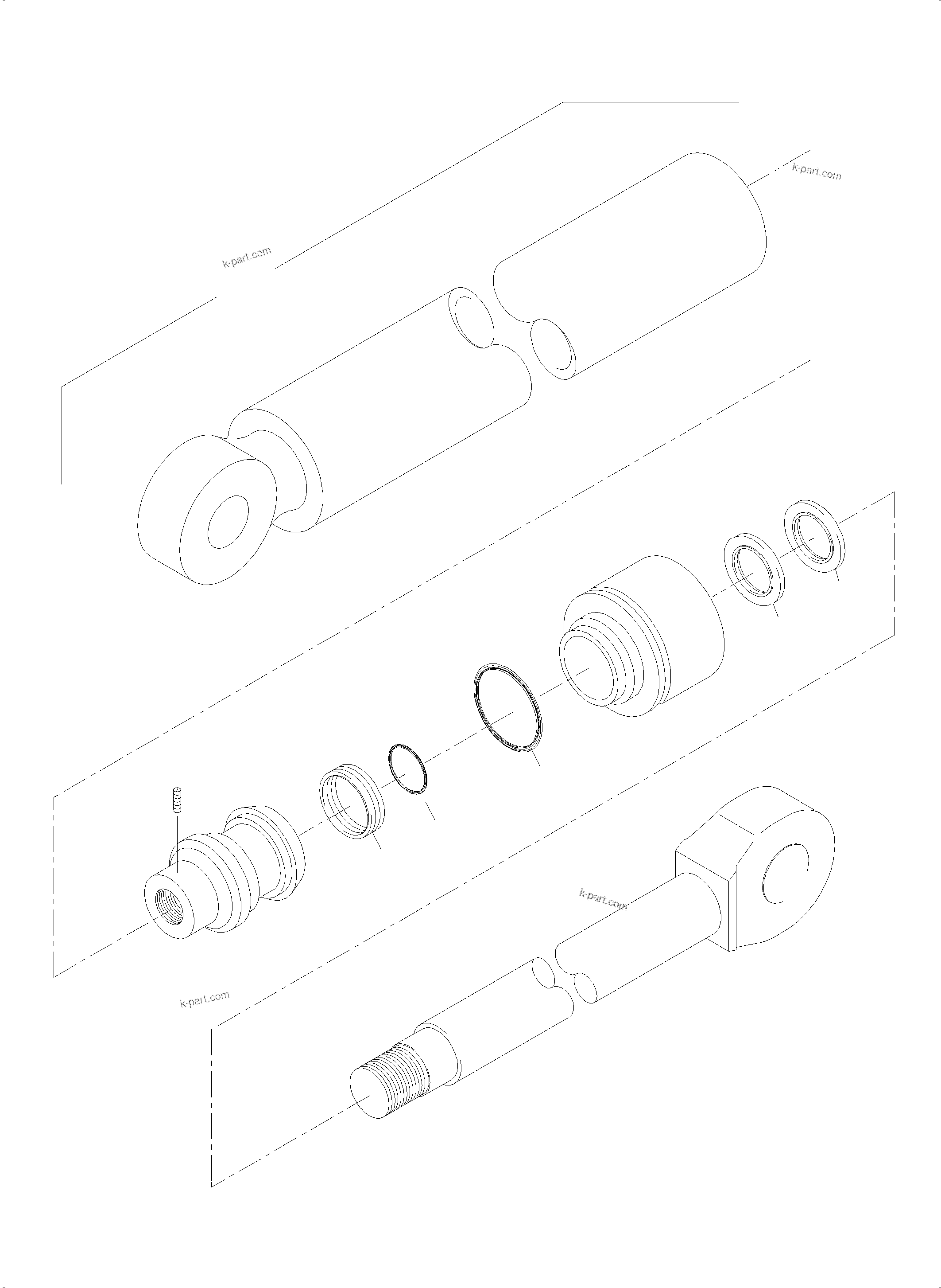 Komatsu parts book diagram for PC5500-6E S/N 15124: HYDRAULIC CYLINDER