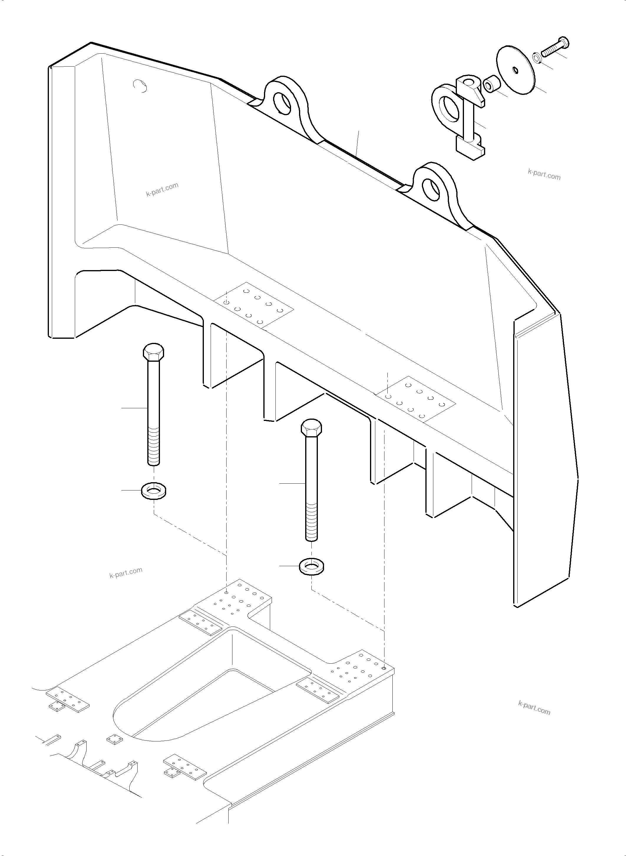 Komatsu parts book diagram for PC5500-6E S/N 15124: COUNTERWEIGHT ARR.