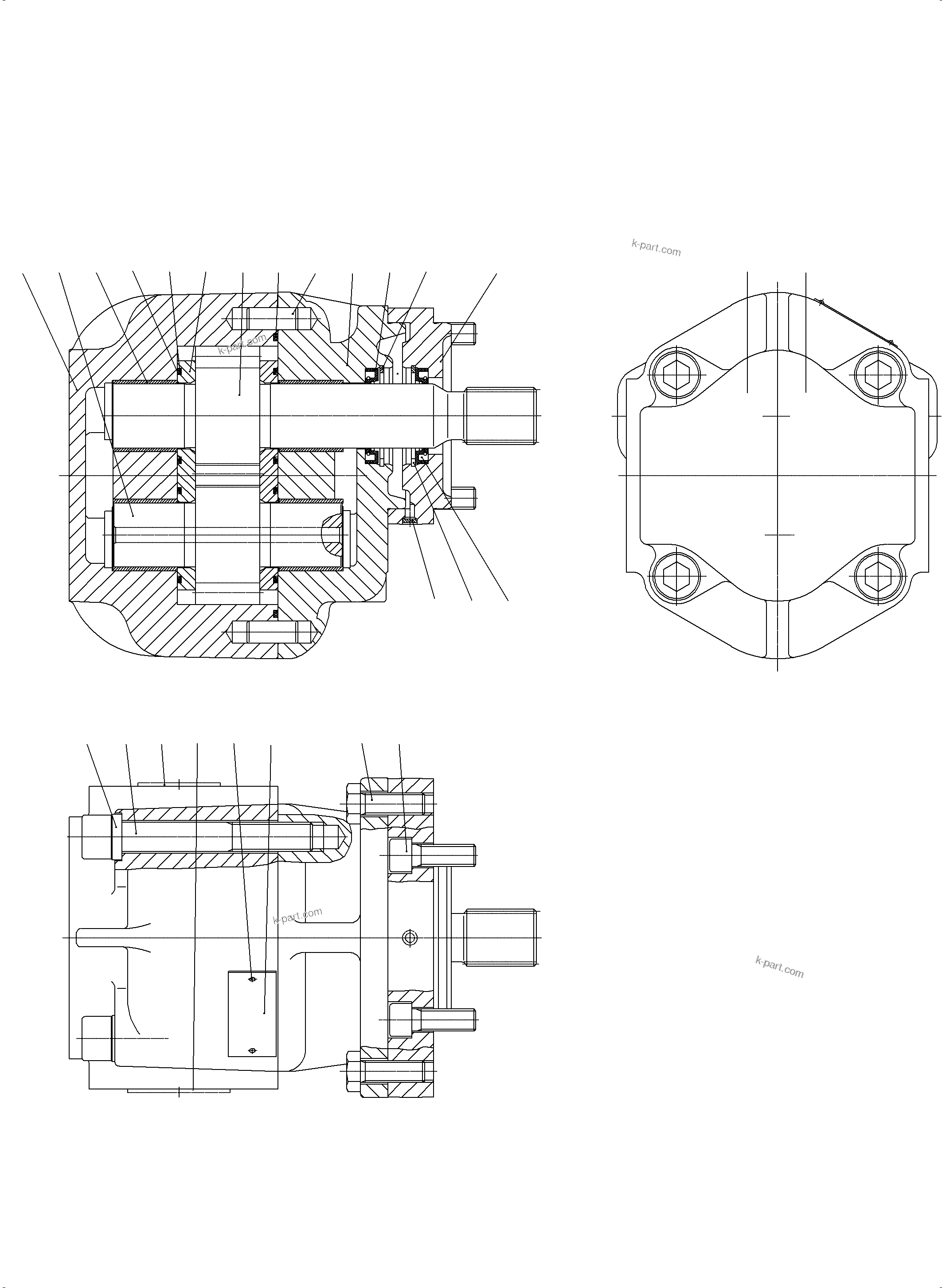 Komatsu parts book diagram for PC5500-6E S/N 15124: GEAR PUMP