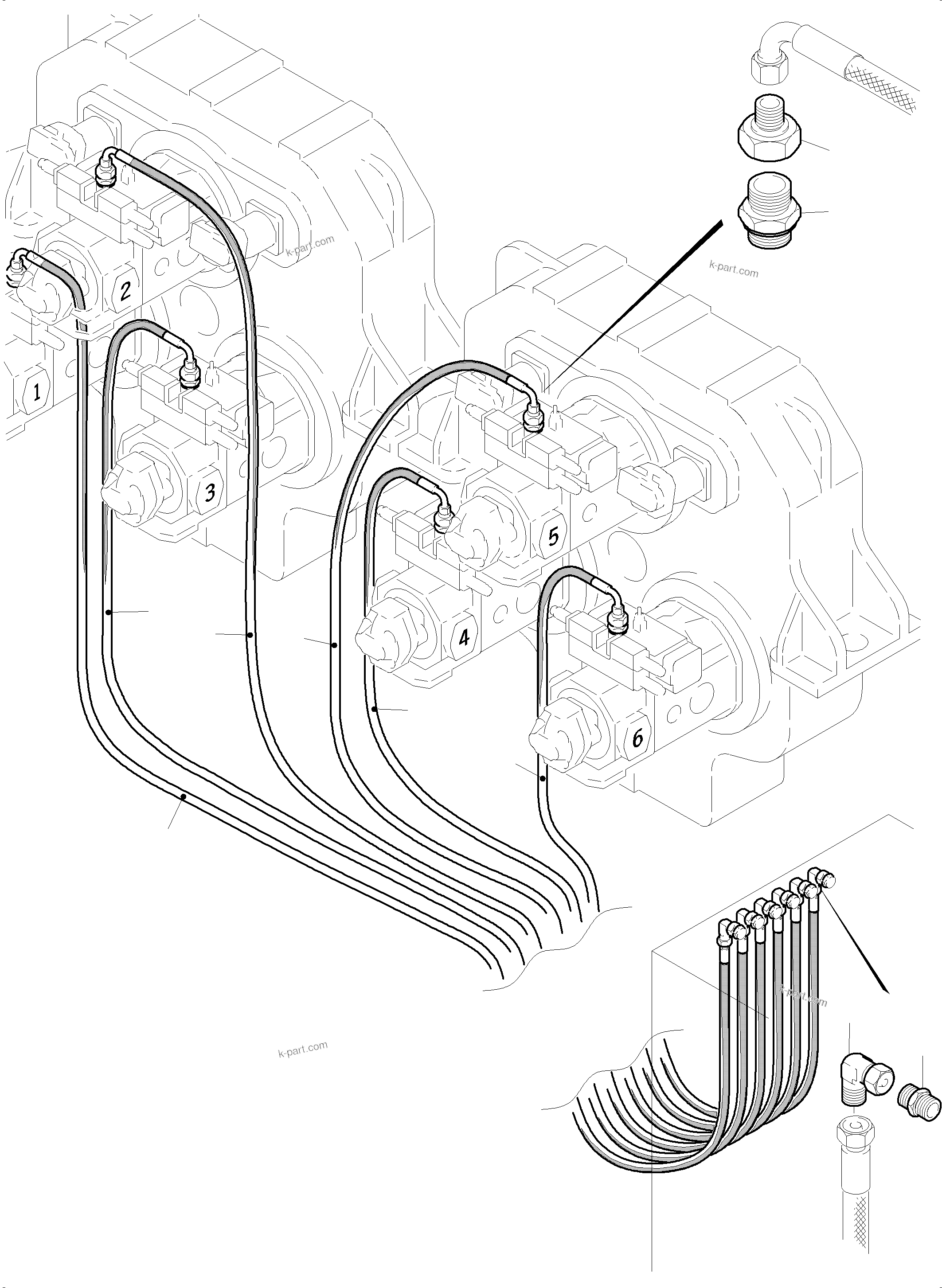 Komatsu parts book diagram for PC5500-6E S/N 15124: MAIN PUMP CONTROL