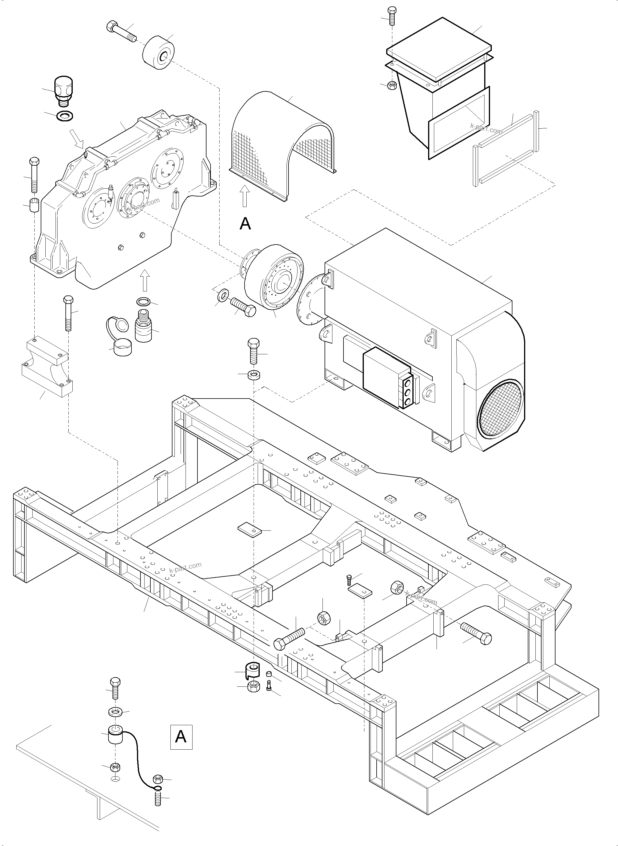 Komatsu parts book diagram for PC5500-6E S/N 15124: ELECTRIC MOTOR ARR. 50HZ