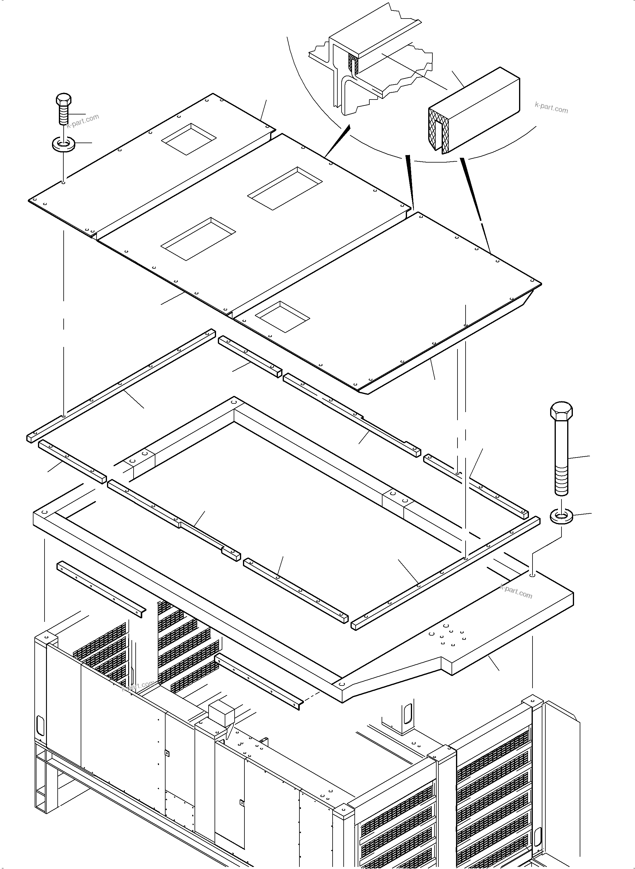 Komatsu parts book diagram for PC5500-6E S/N 15124: MACHINERY HOUSE ELECTRO