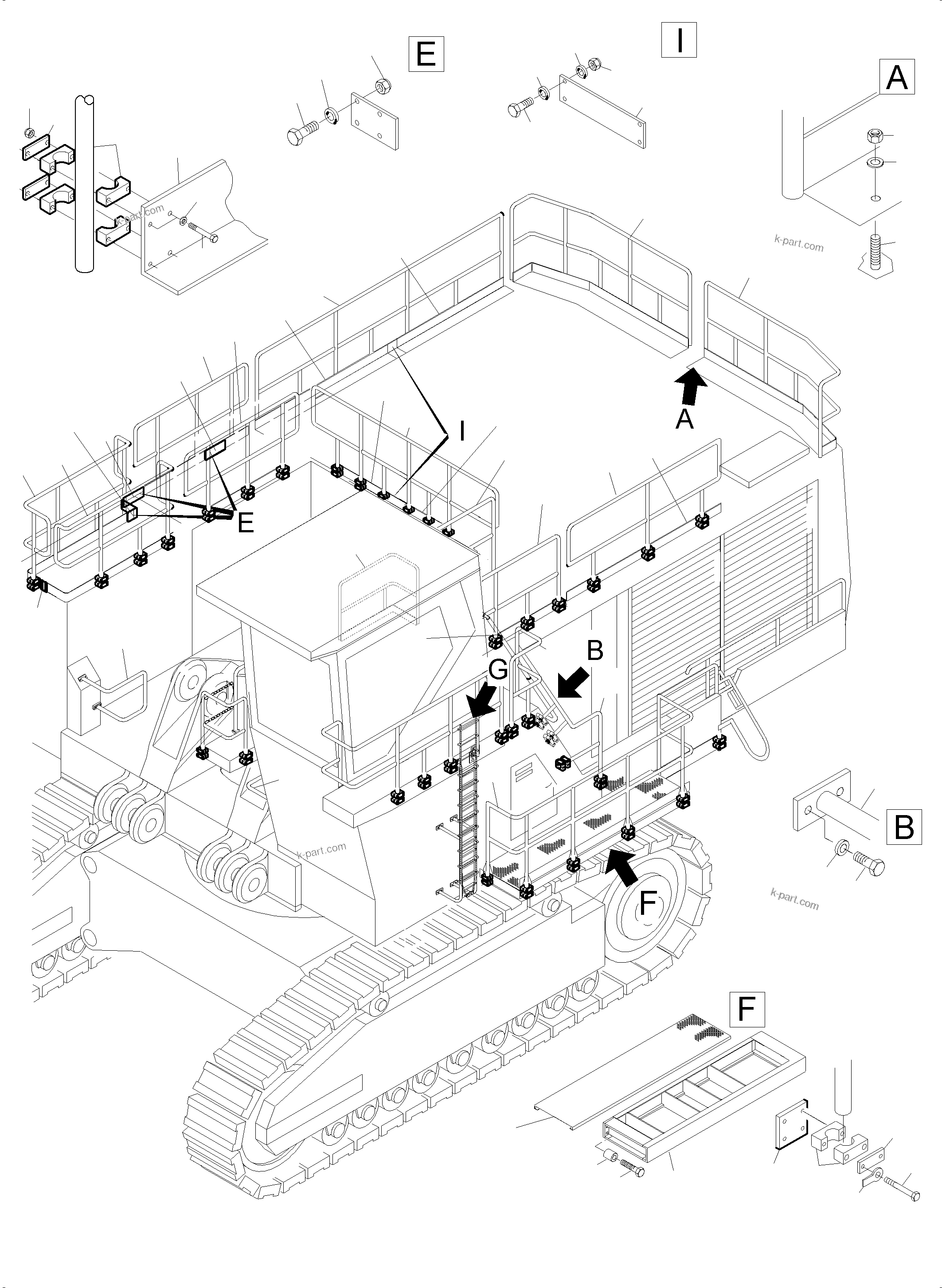 Komatsu parts book diagram for PC5500-6E S/N 15124: RAILS