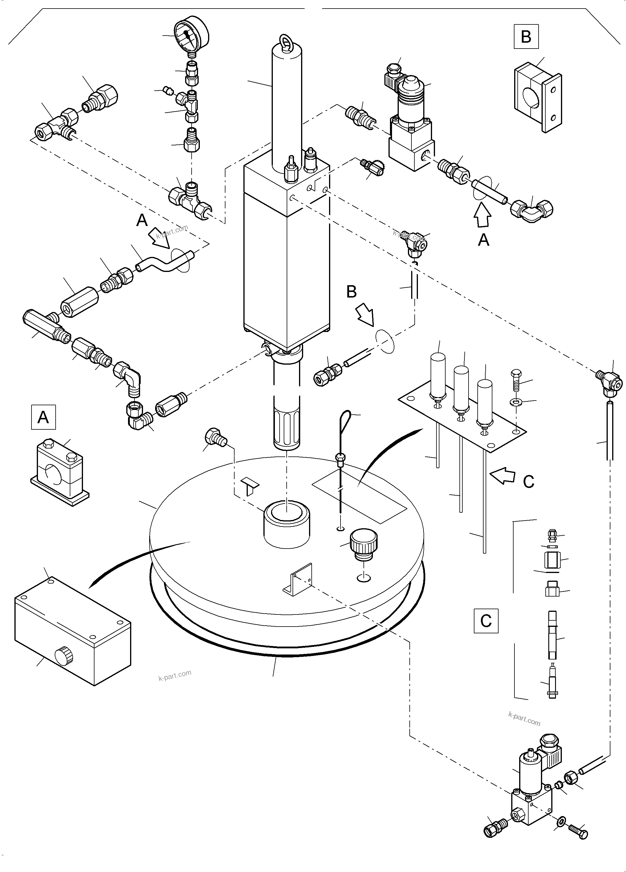 Komatsu parts book diagram for PC5500-6E S/N 15124: LUBE PUMP STATION