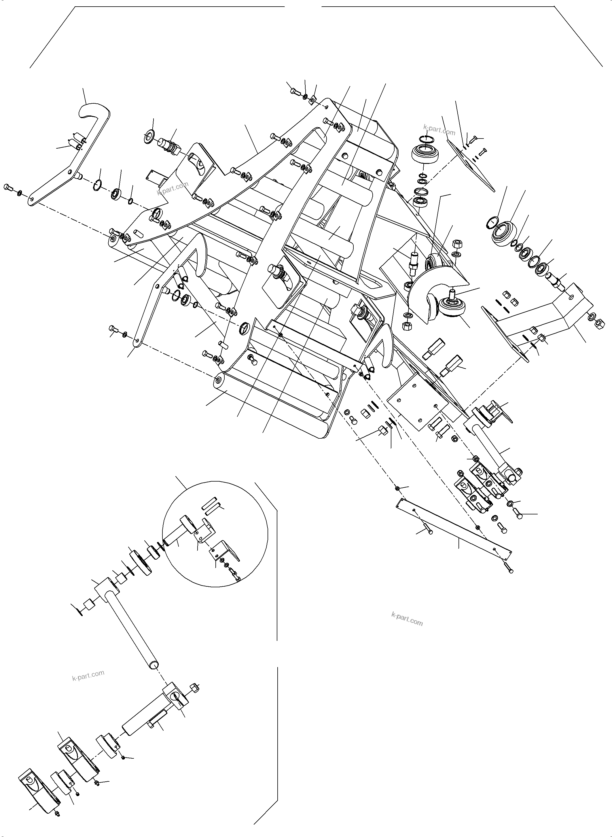 Komatsu parts book diagram for PC5500-6E S/N 15124: REEL ARR.
