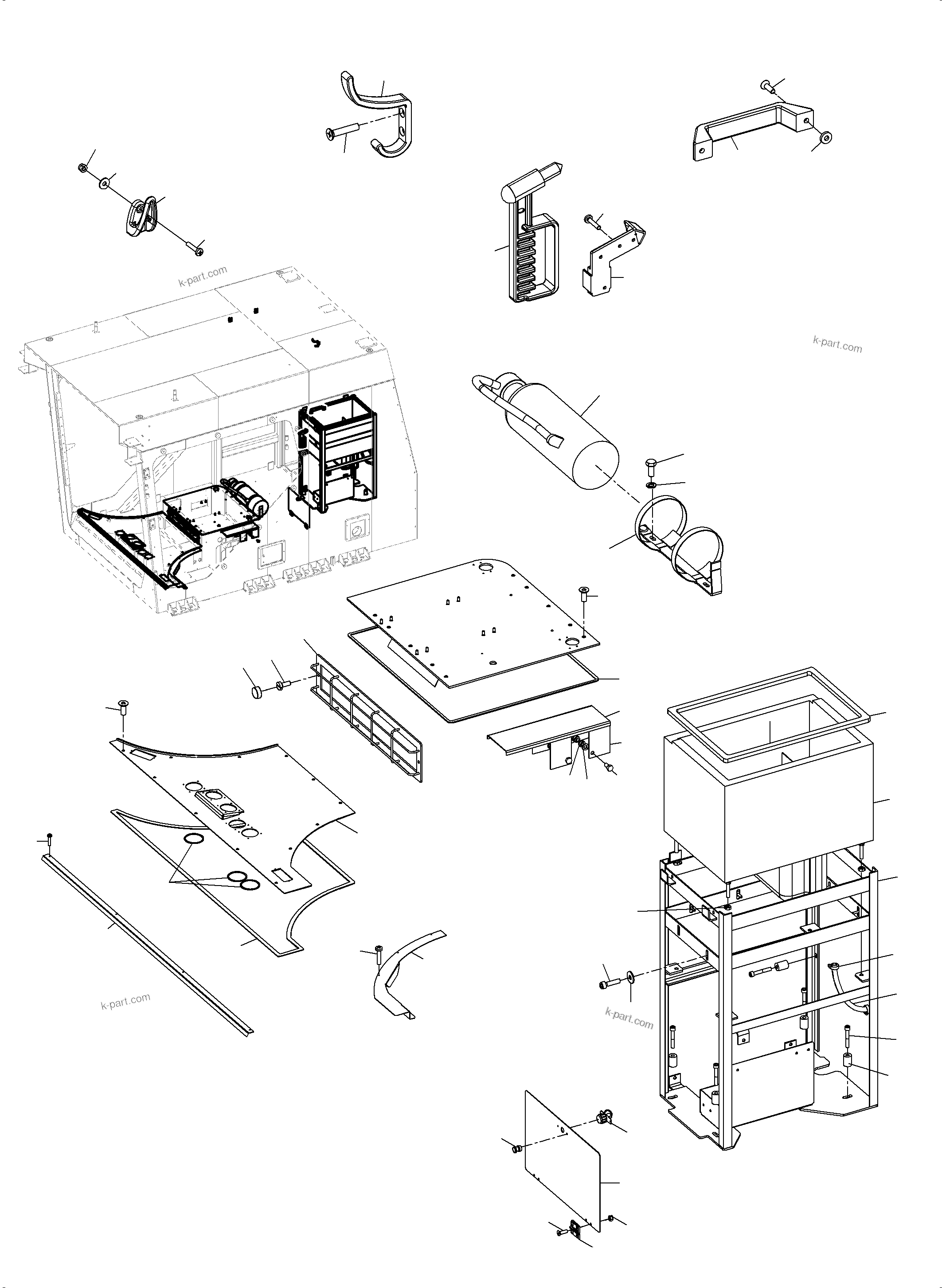 Komatsu parts book diagram for PC5500-6E S/N 15124: OPERATOR'S CAB PART 1