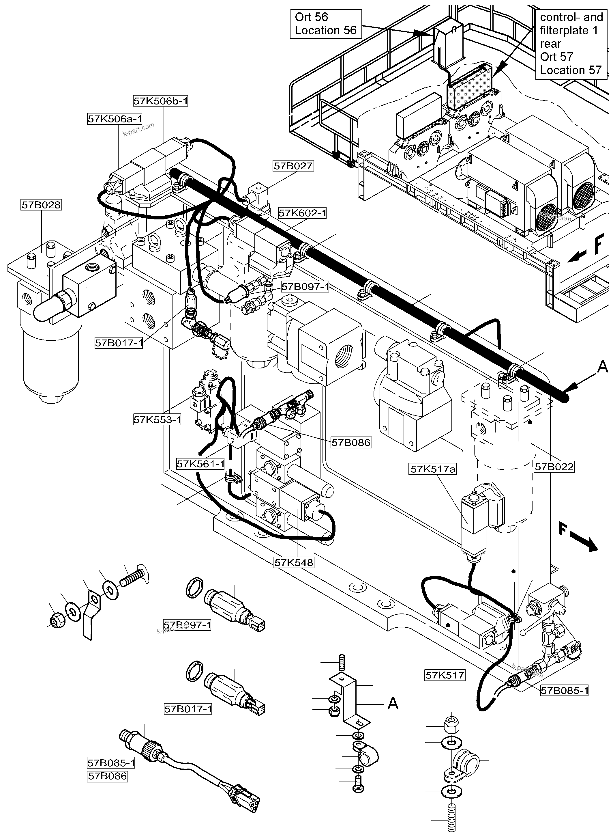 Komatsu parts book diagram for PC5500-6E S/N 15124: CONTROL- AND FILTER PLATES AND PUMP DITRIBUTOR GEAR, ELECTRICS
