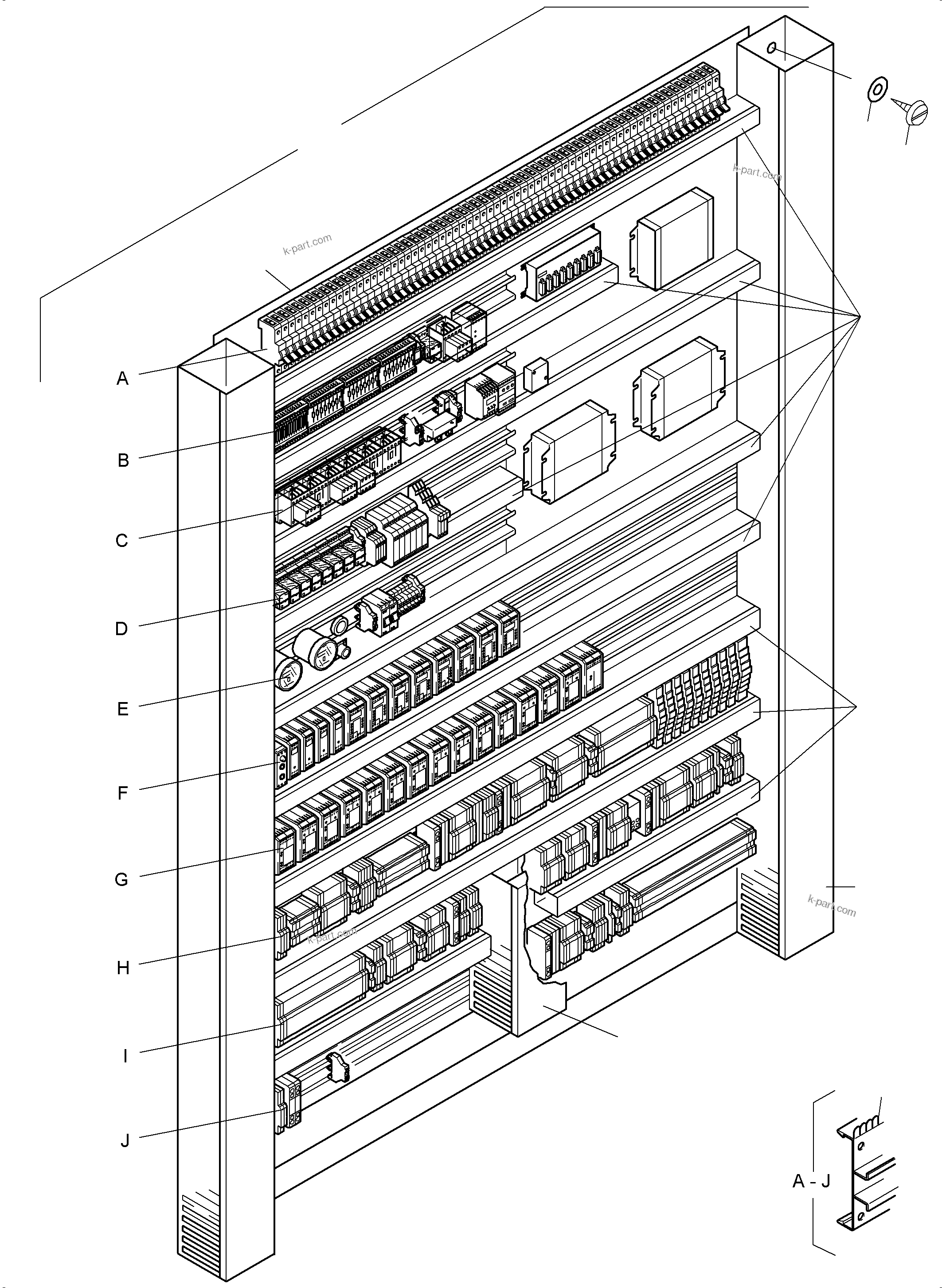 Komatsu parts book diagram for PC5500-6E S/N 15124: SWITCH FRAMING X2