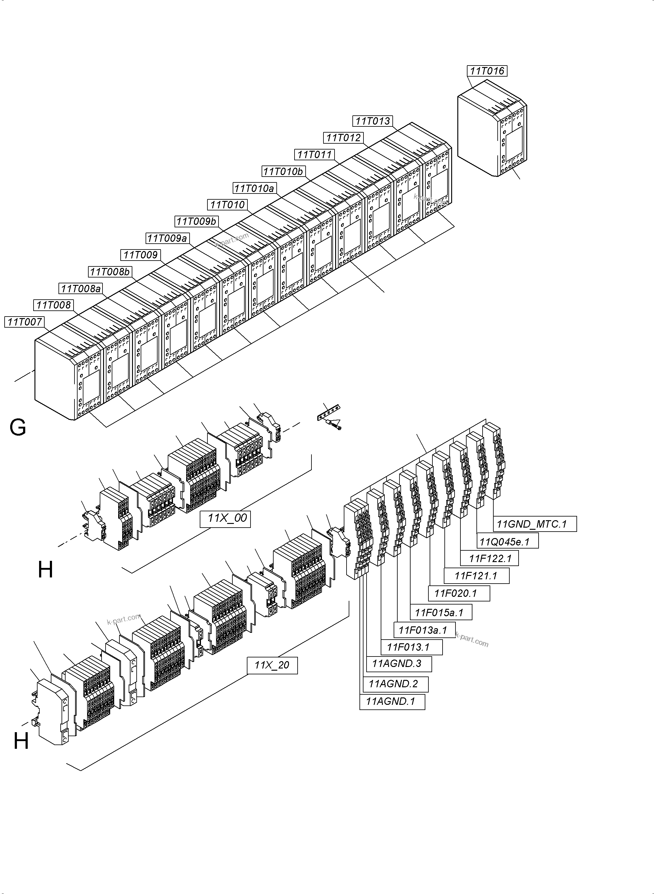 Komatsu parts book diagram for PC5500-6E S/N 15124: SWITCH FRAMING X2