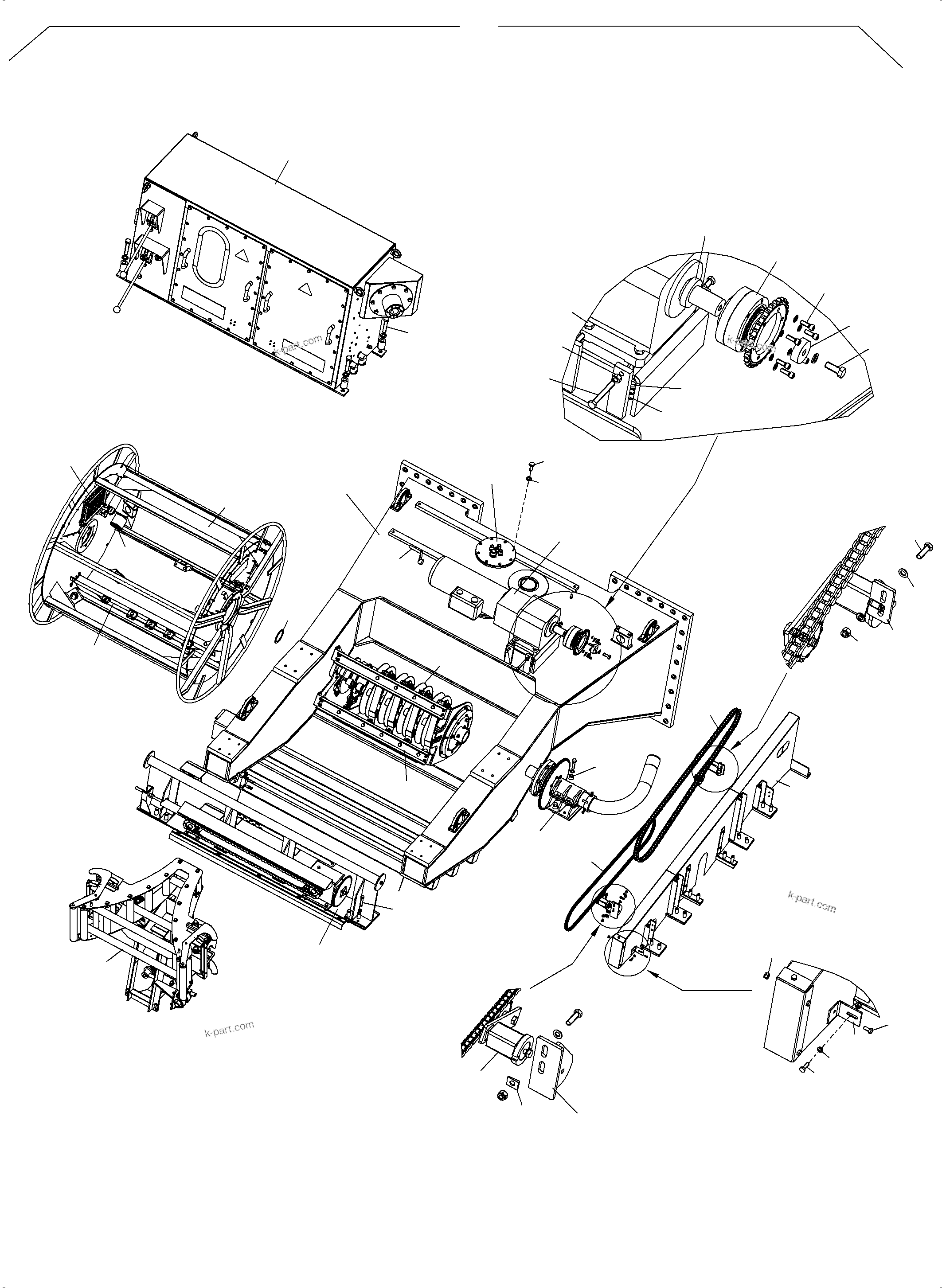 Komatsu parts book diagram for PC5500-6E S/N 15124: CABLE DRUM